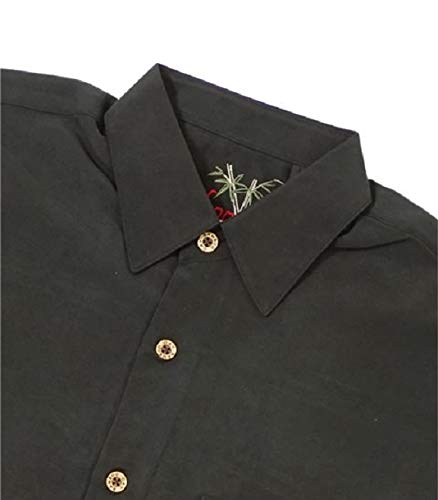 Bamboo Cay Men's Short Sleeve Casual Button Up Shirt with Embroidered 'Always 5 O'Clock' Design - Perfect for Beach Outings, Summer Parties & Weekend Getaways