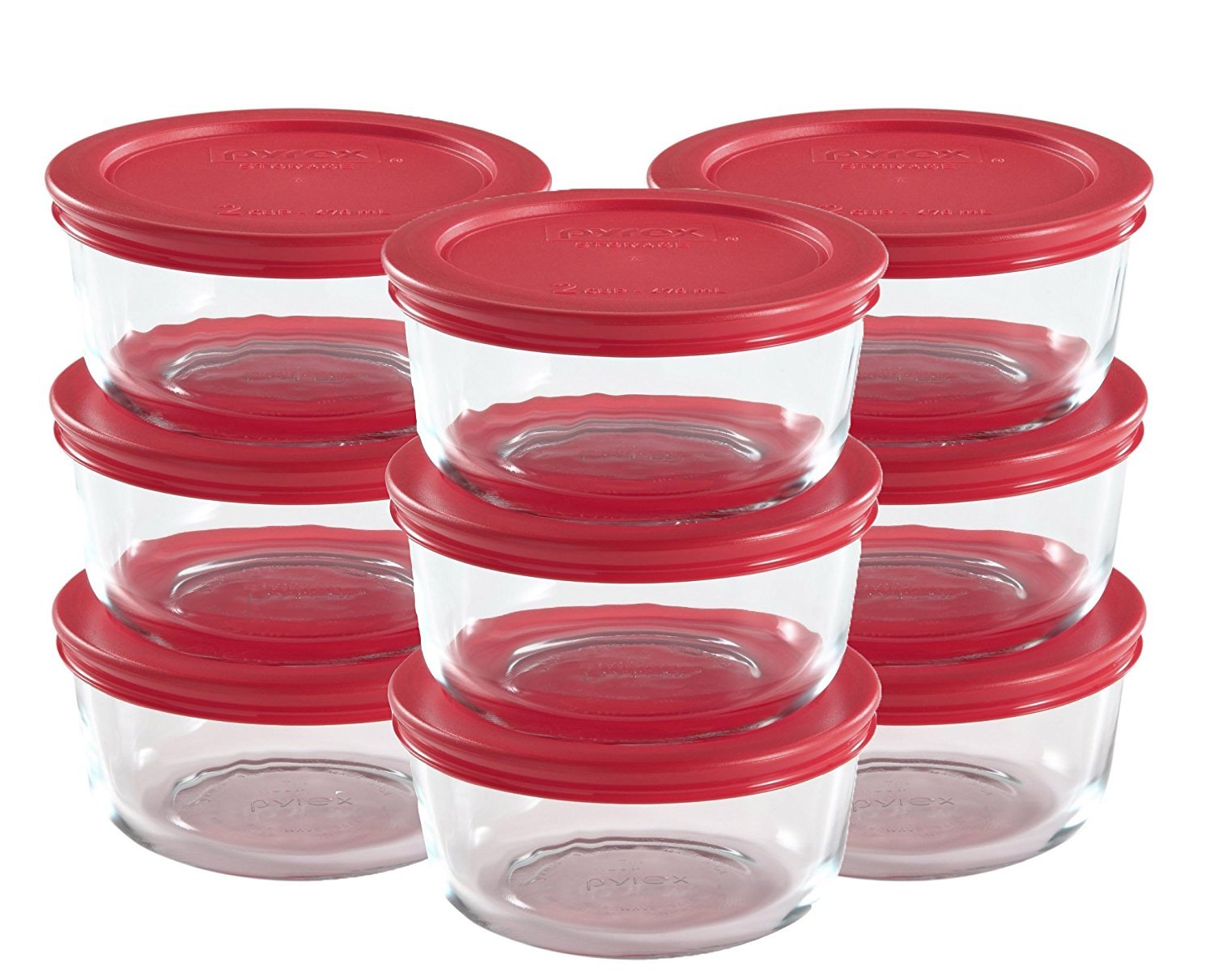 Pyrex 18-Piece Glass Food Storage Containers Set with Airtight Lids - BPA Free, Microwave & Freezer Safe - Perfect for Meal Prep, Leftovers & Pantry Organization