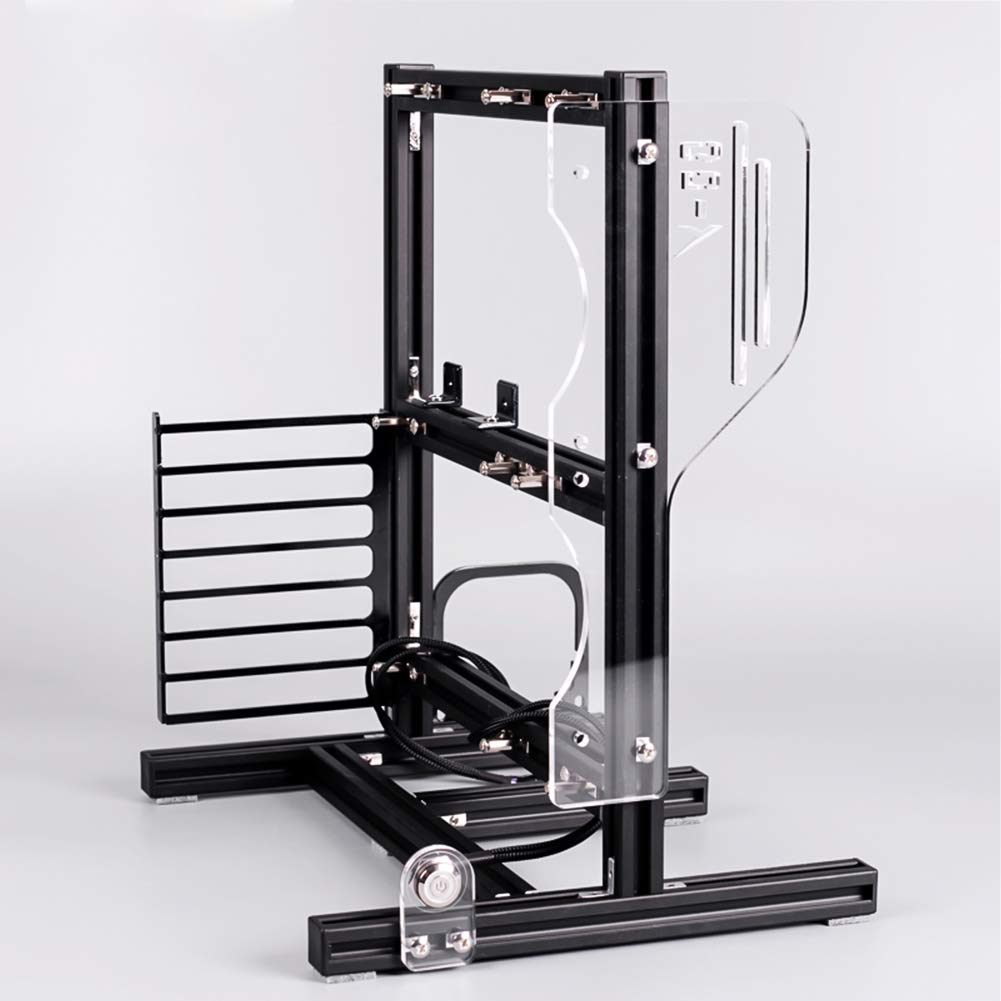 ATX/M-ATX/ITX Open Frame PC Case - Aluminum Vertical Test Bench for Water Cooling & Overclocking | DIY Computer Chassis Bracket for Gaming Rigs & Workstations (Black)