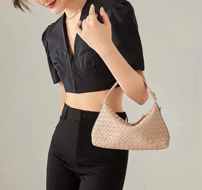Stylish Woven Everyday Tote Bag for Women - Lightweight & Durable Handbag for Work, Shopping & Beach Outings