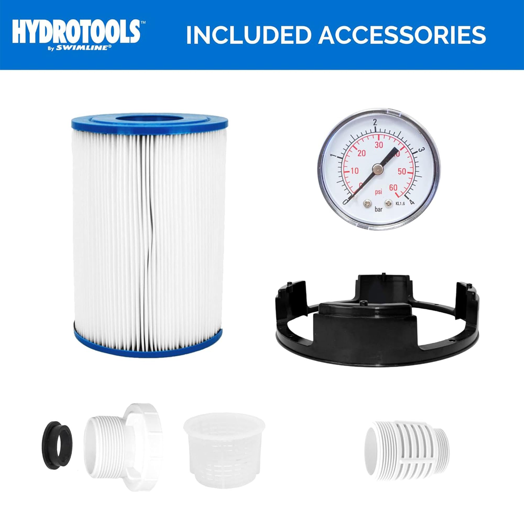 SWIMLINE HYDROTOOLS Above-Ground Pool Cartridge Filter System with 0.25 HP Pump | 25 Sq Ft Filtration Area | Ideal for Pools up to 5500 Gallons | Perfect for Backyard Swimming Pools & Summer Water Maintenance