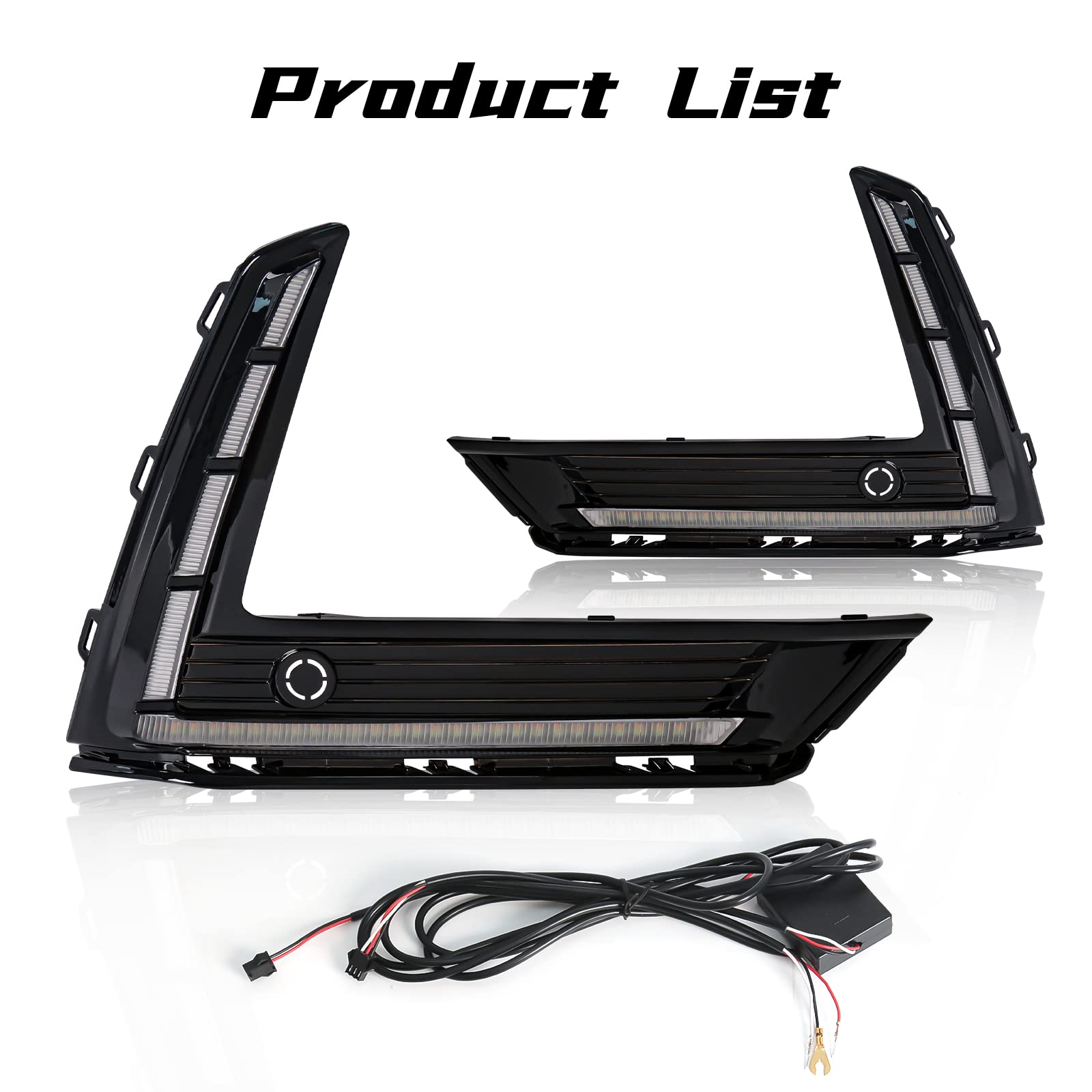 2023-2024 Honda CR-V LED Daytime Running Lights with Tri-Color Options & Sequential Turn Signals - DRL Fog Lamps with Bezel for Enhanced Visibility & Style (Perfect for City Driving, Night Safety & Custom Car Mods)