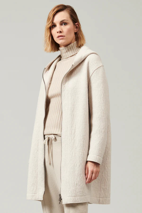Comfort Fit Hooded Boiled Wool Jacket for Women - Warm Winter Coat with Ice-Resistant Fabric | Perfect for Outdoor Activities & Cold Weather Fashion
