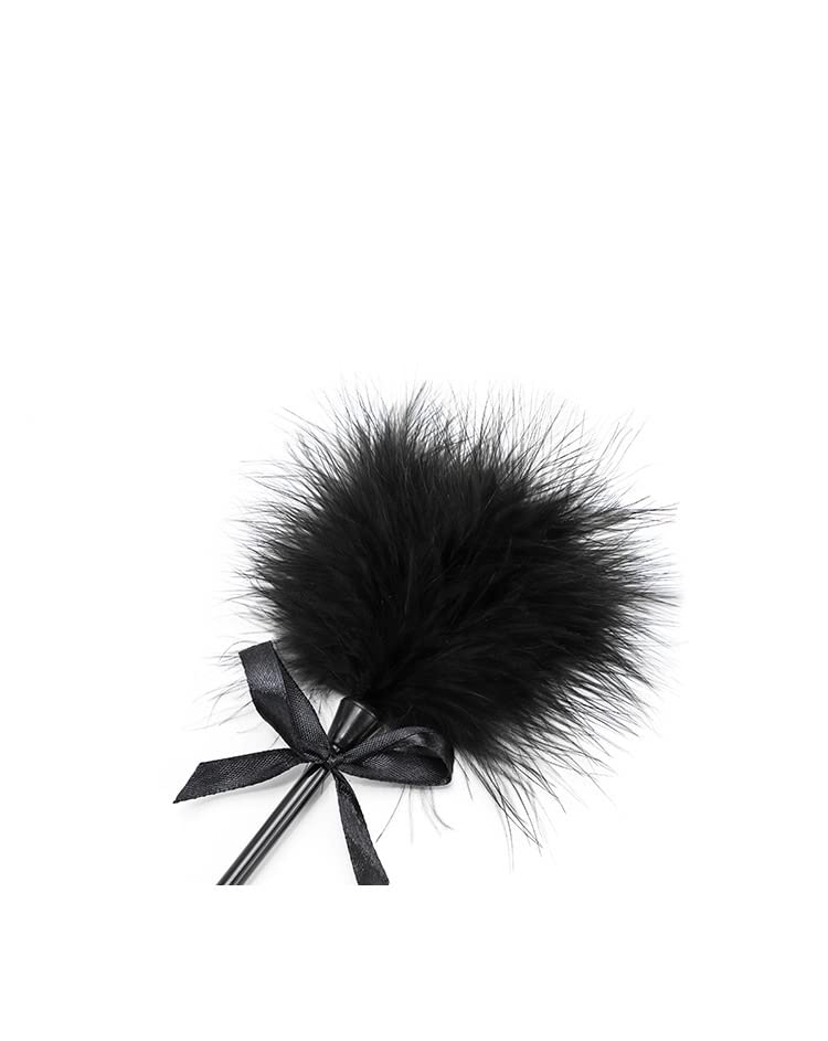 BDSM Whip with Feather & Lace Bow - Purple Flogger for Sensual Play, Spanking & Bondage - Perfect for Couples, Roleplay & Adult Intimacy