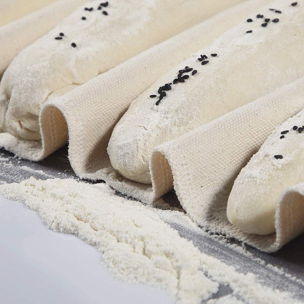 2PCS 100% Pure Cotton Bakers Couche Cloth - Professional Proving Linen for Baguette, Bread & Loaf Dough (30