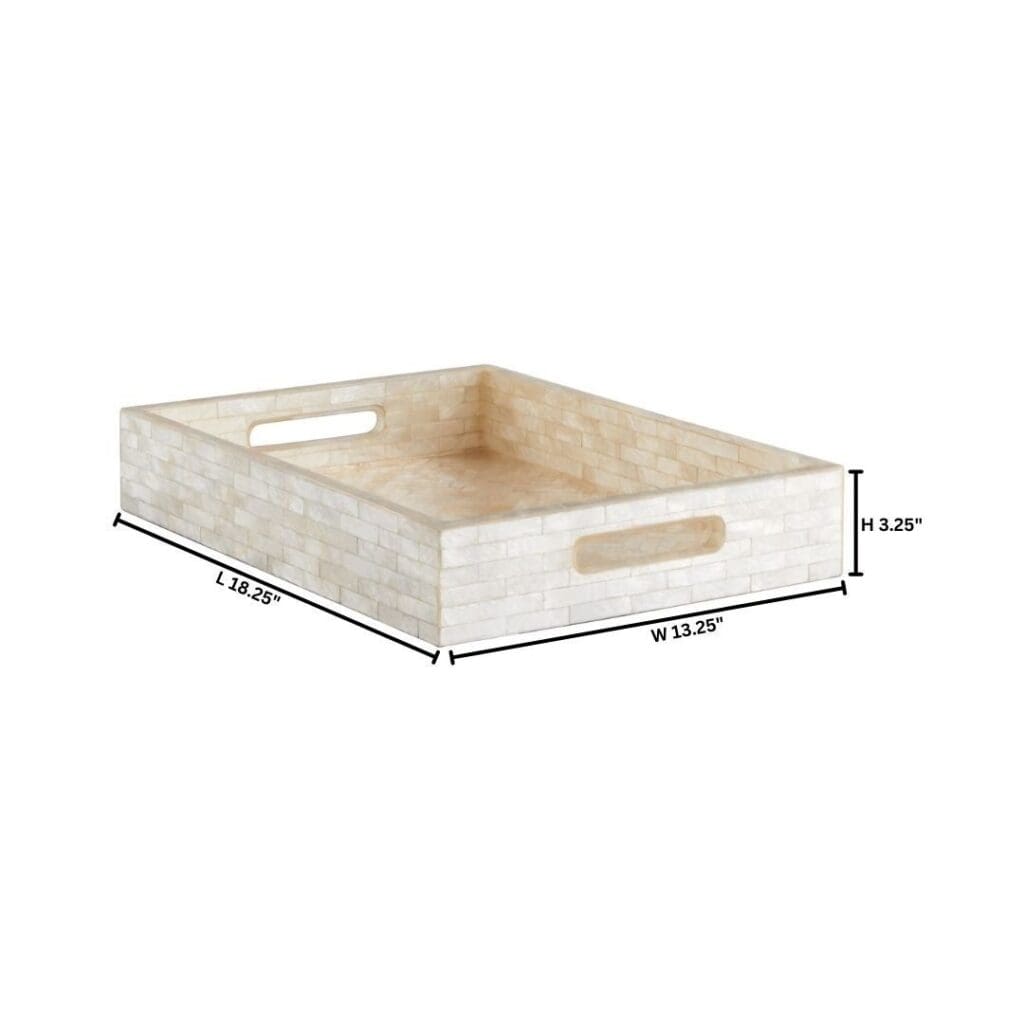 Cyan Design 11680 Triton Rectangle Tray - Small Pear-Shaped Decorative Serving Tray for Dining Table, Coffee Table, and Home Decor