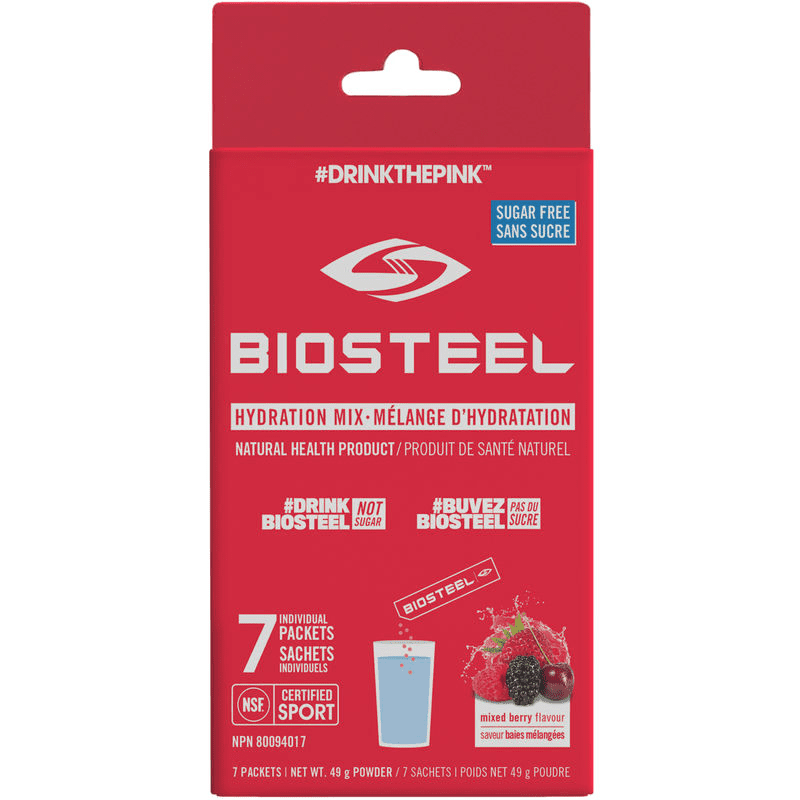 Biosteel Hydration Mix - Mixed Berry Flavor (7 x 7g Packets) | Electrolyte Powder for Sports, Workouts & Active Lifestyle