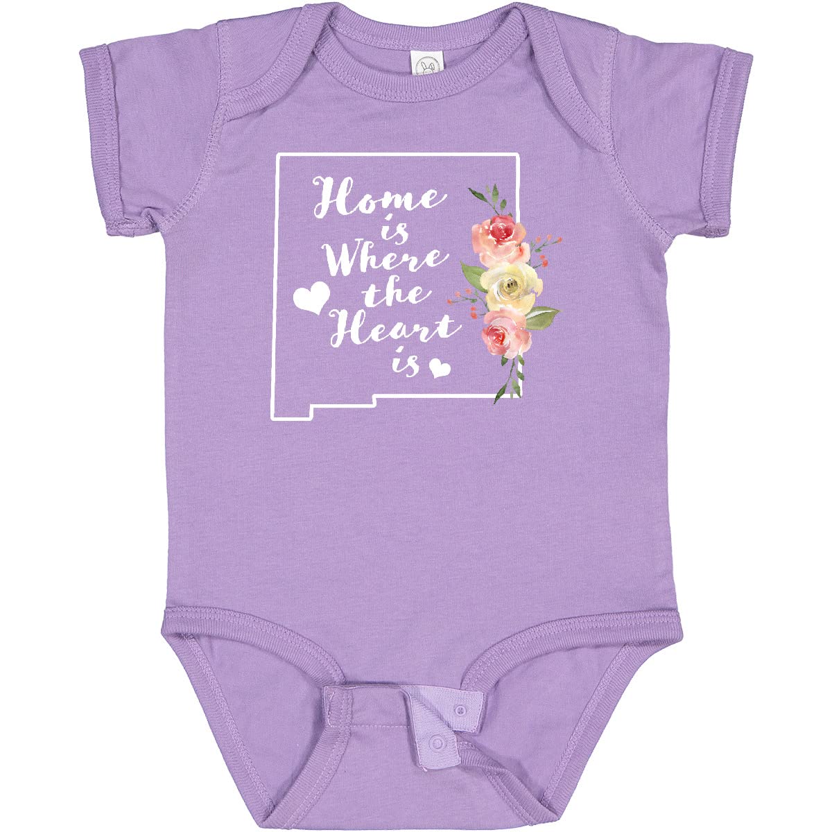Inktastic New Mexico Home Is Where The Heart Is Watercolor Baby Bodysuit - Soft Cotton Onesie for Infants, Cute State Pride Gift for Newborns & Baby Showers