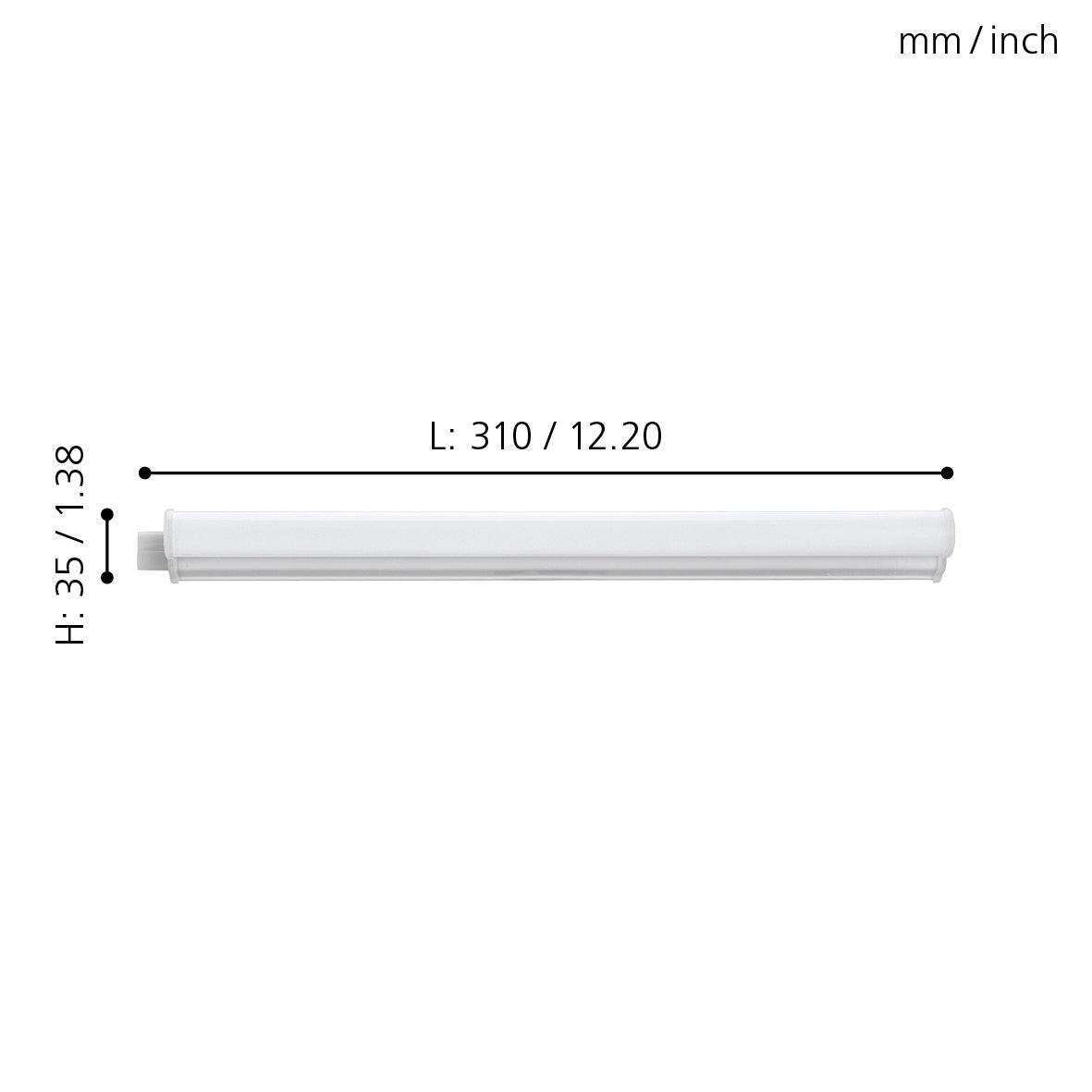 Eglo Dundry 31cm Under Cabinet LED Kitchen Light - White, Energy Efficient Lighting for Countertops, Pantries & Workspaces
