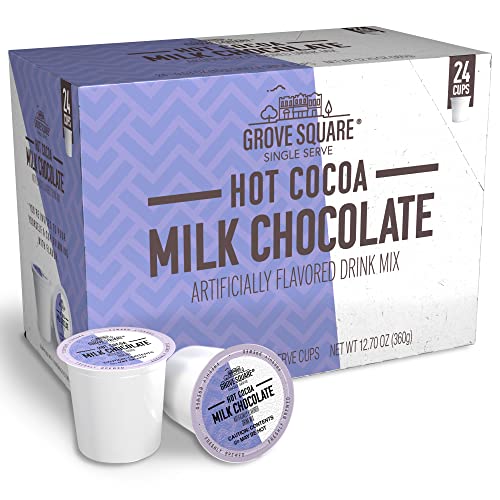 Grove Square Hot Cocoa Pods - 24 Count Single Serve Milk Chocolate K-Cups for Keurig | Perfect for Winter Mornings, Office Breaks & Cozy Evenings