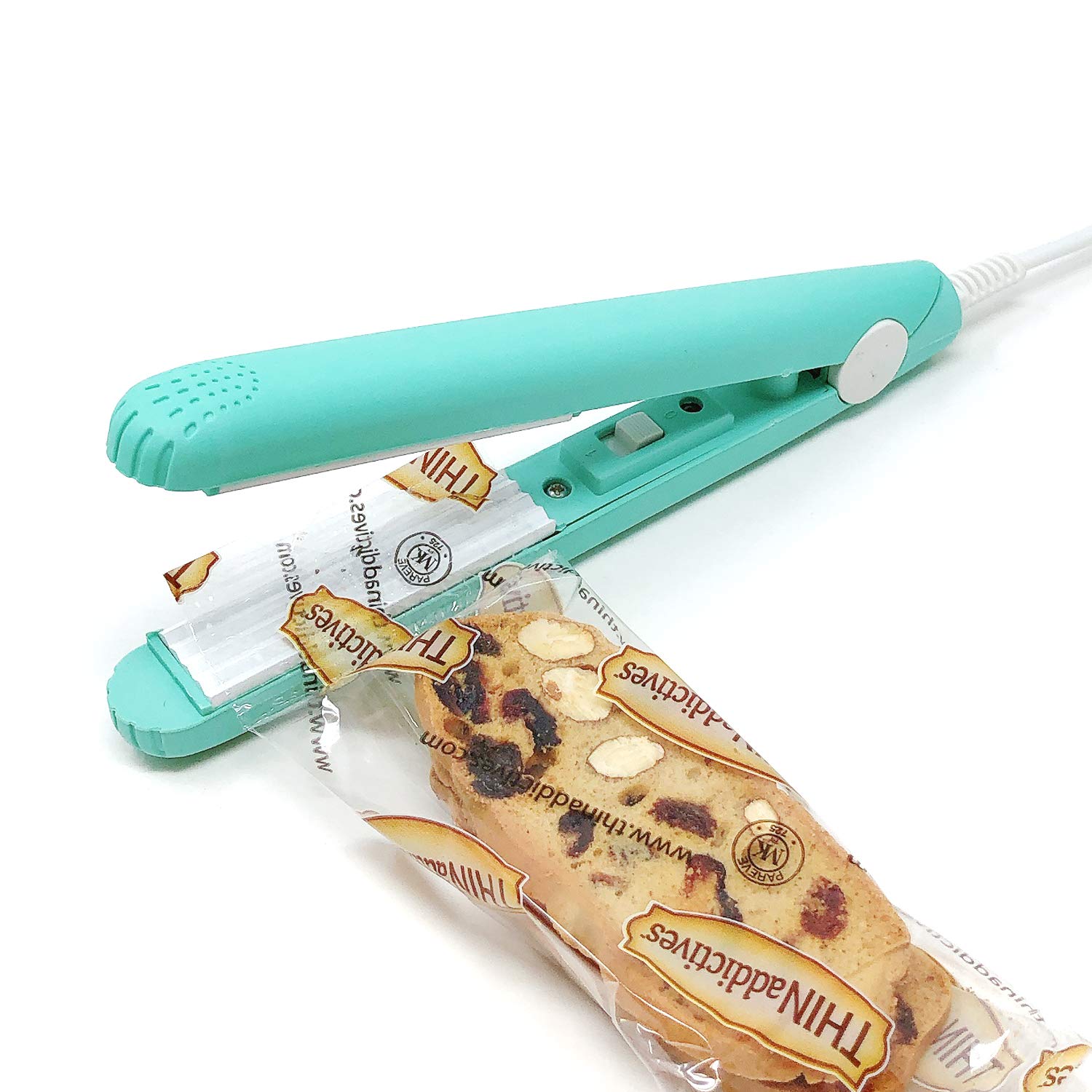 Allydrew Handheld Food Bag Sealer - Airtight Storage & Freshness Preserver for Snacks, Coffee, Chips | Portable Kitchen & Travel Food Saver (Light Blue)