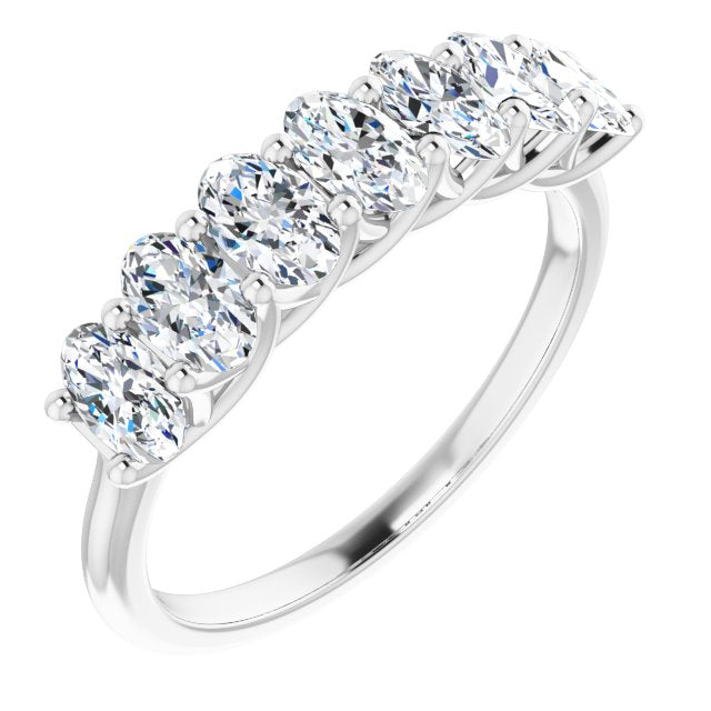 1.47 Carat Oval Cut Diamond Wedding Band - Trellis Style Engagement Ring for Women - Perfect for Bridal, Anniversary & Special Occasions