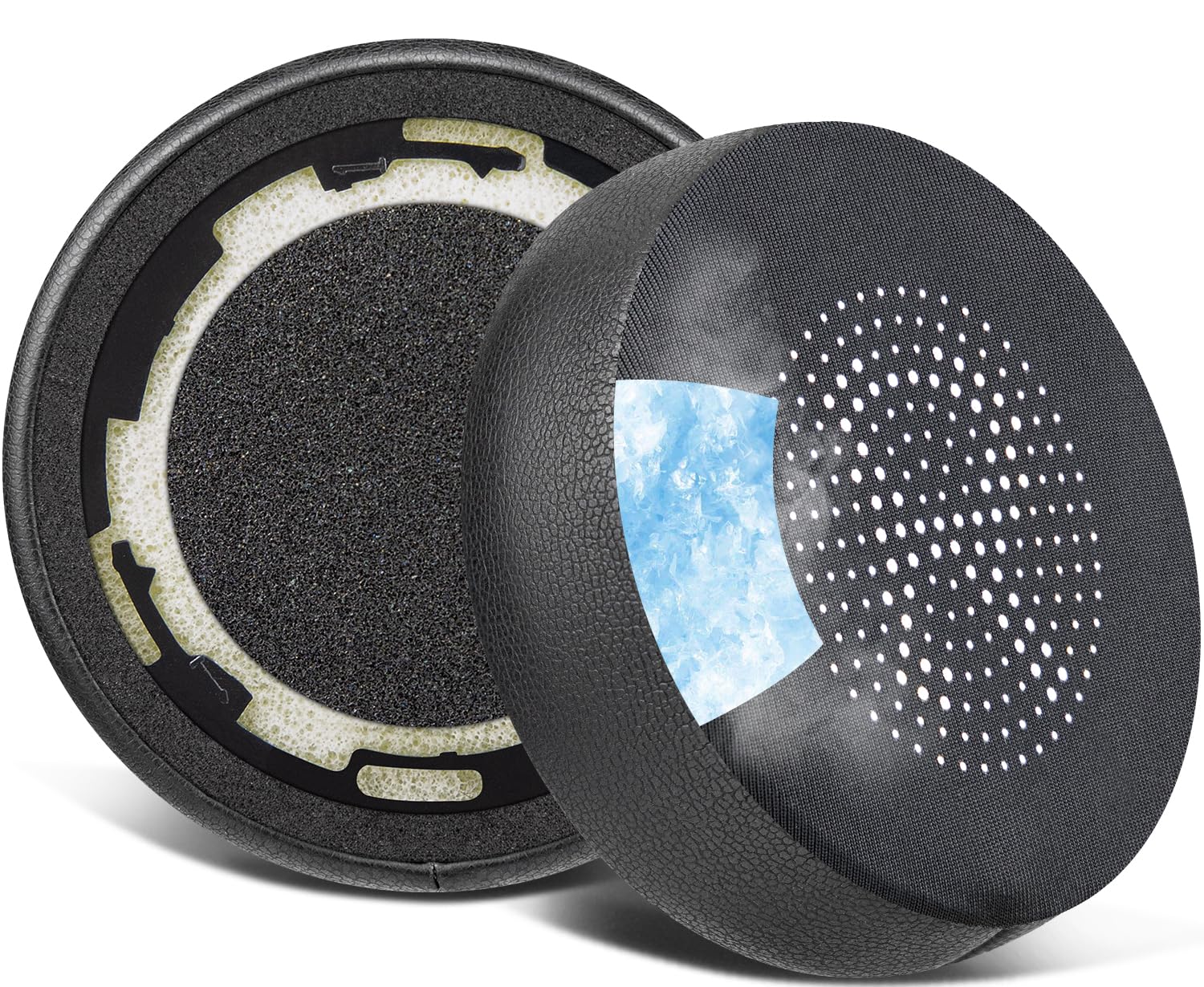 SOULWIT Cooling Gel Earpads Replacement for Jabra Evolve 75/75UC/75MS/75SE Wireless Bluetooth Headset - High-Density Noise Isolation Foam Ear Cushions (Black) - Perfect for Office, Gaming & Long Listening Sessions