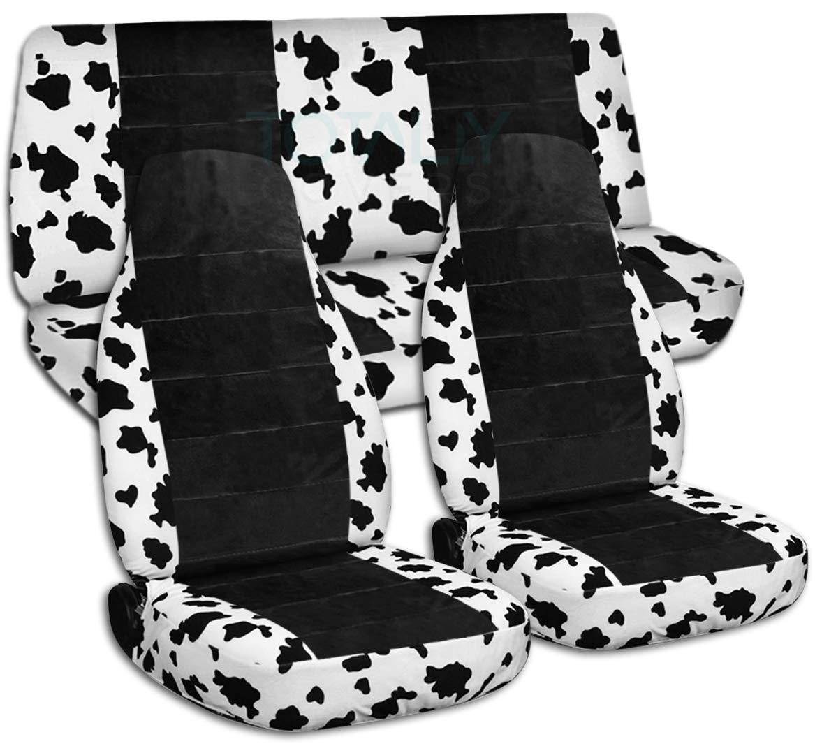 Premium Cow Print Car Seat Covers - Universal Fit for Cars, Trucks, Vans, RVs & SUVs - Full Set Protection with 30 Stylish Designs | Perfect for Pet Owners, Family Travel & Outdoor Adventures