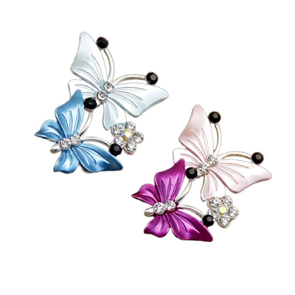 2Pcs Car Air Vent Diffuser Clips - Aromatherapy Vent Decorations with Refillable Pads (Rosy & Blue) - Perfect for Freshening Your Car, Office, or Home