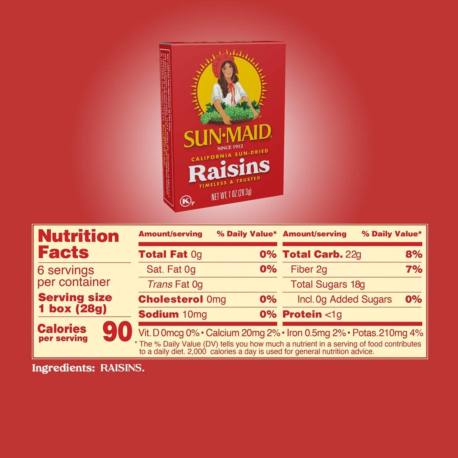 Sun-Maid California Sun-Dried Raisins & Vanilla Yogurt Coated Raisins (6 Pack) - Healthy Dried Fruit Snacks for Kids & Adults | Perfect for Lunch Boxes, Office Snacks & On-the-Go Energy Boost