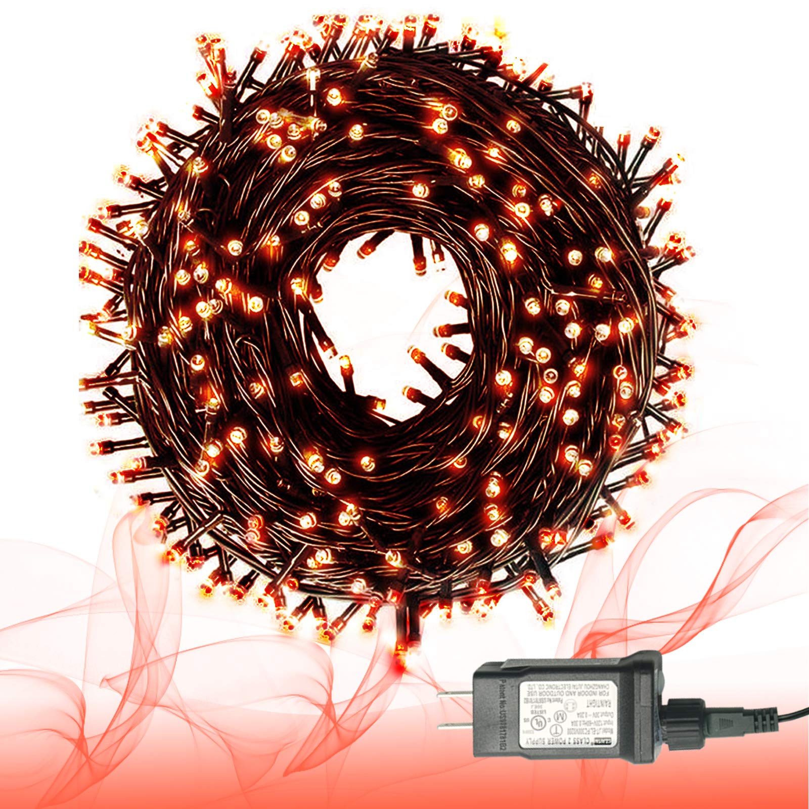 Protecu 300 LED Christmas Lights Outdoor Indoor - 99ft Waterproof Fairy String Lights with 8 Modes & Plug-in - Orange Holiday Decor for Bedroom, Birthday, Wedding, Party, Garden & Tree (Perfect for Indoor/Outdoor Holiday Decorations & Special Events)