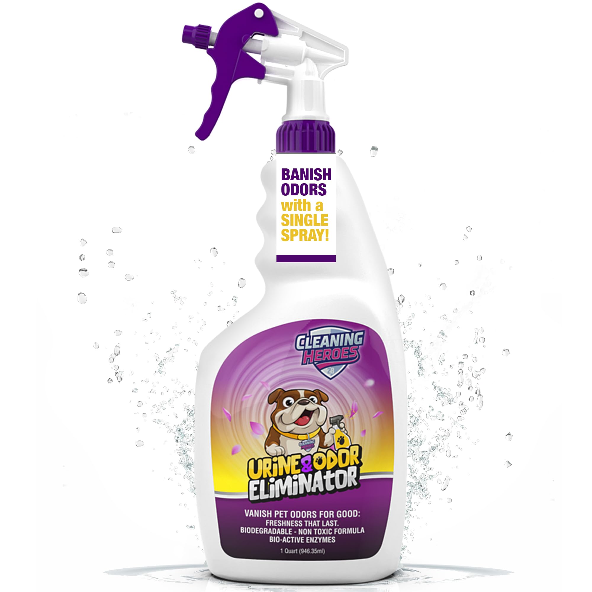 Enzyme Pet Carpet Cleaner & Odor Eliminator for Dogs & Cats - 32oz Spray for Home & Car Use