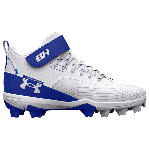 UnderArmour Boys' UA Harper 7 Mid RM Jr. Baseball Cleats - Royal Blue (3025598-400) | Youth Baseball Shoes for Training & Games | Comfortable & Durable Cleats for Kids Sports