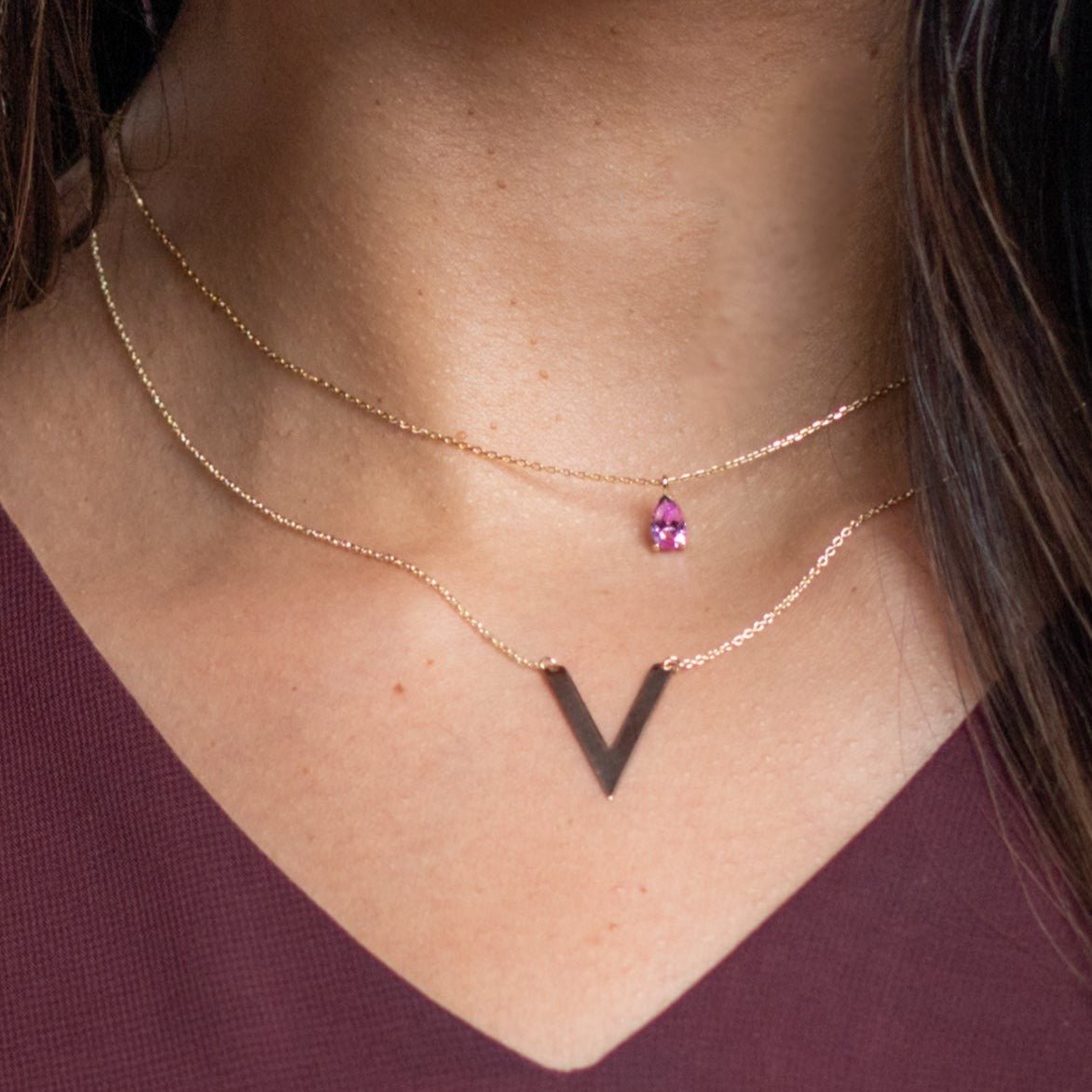 14k Yellow Gold Pear Pink Topaz Pendant Necklace for Women - Elegant Gemstone Jewelry Gift for Birthday, Anniversary & Special Occasions
