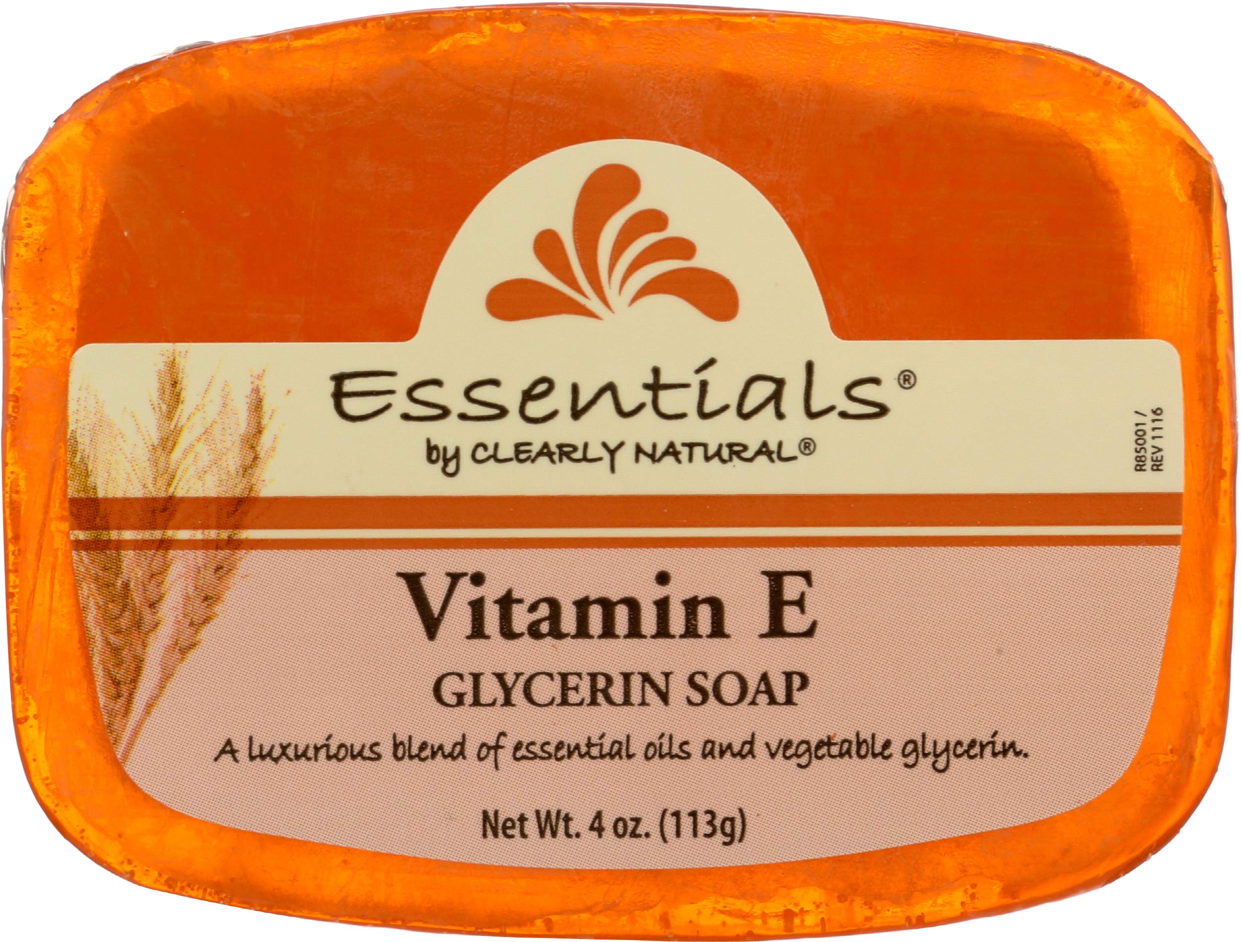 Clearly Natural Essentials Glycerine Soap Bar with Vitamin E - 4 Oz, Moisturizing & Gentle Cleansing for Sensitive Skin - Perfect for Daily Face & Body Wash, Travel & Eco-Friendly Bathroom Essentials