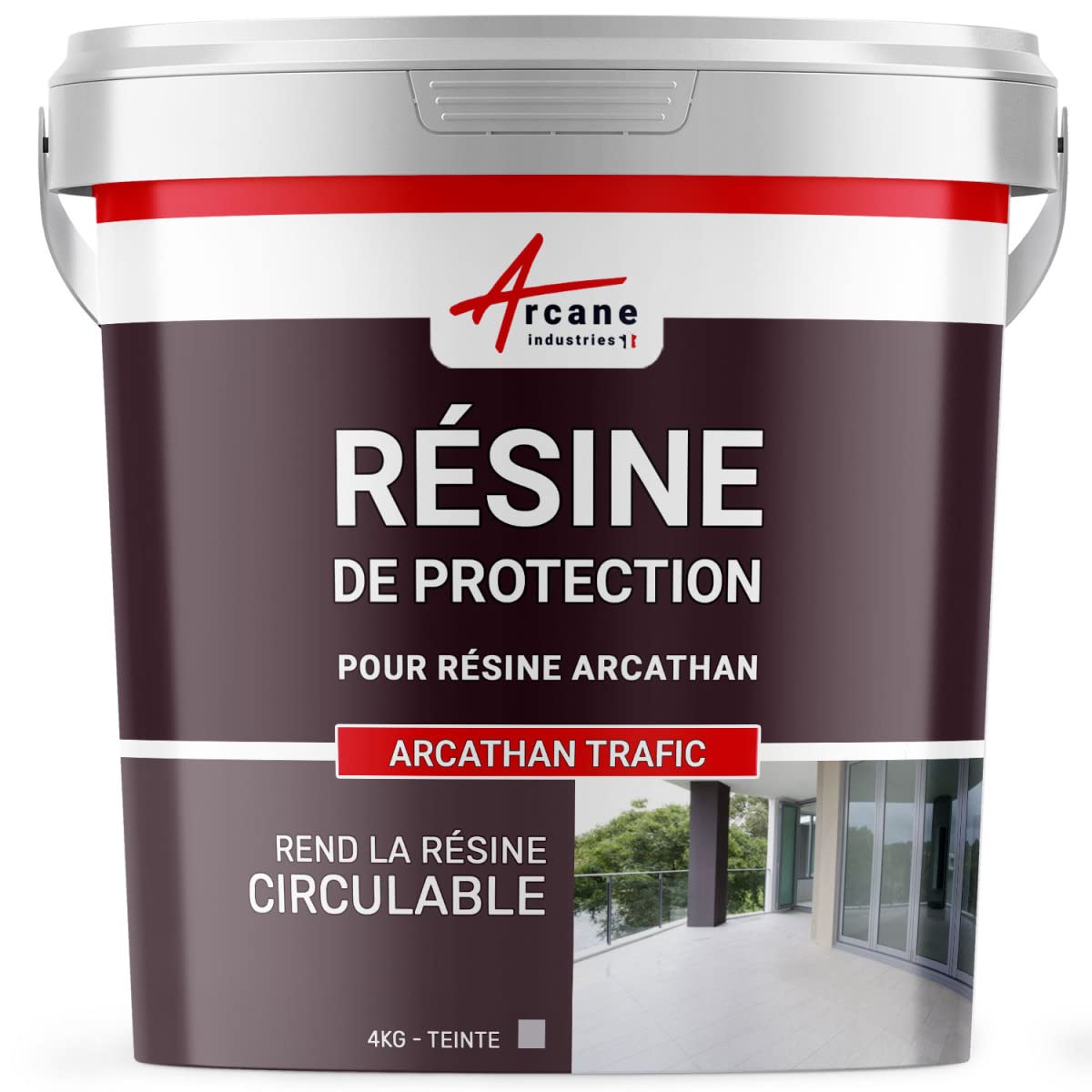 Polyurethane Walkable Roof Coating - ARCATHAN TRAFFIC - 4kg Gray Waterproof Finish for Flat Roofs & Terraces | Durable, Weather-Resistant, Ideal for Commercial & Residential Use - ARCANE INDUSTRIES