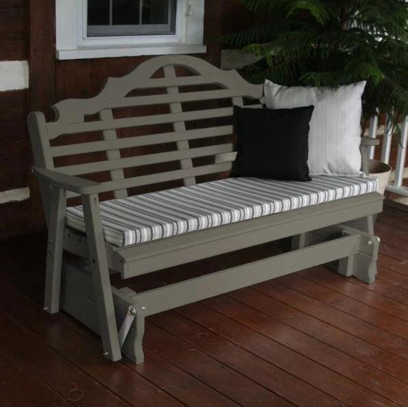 A & L Furniture Yellow Pine Marlboro Glider - Comfortable Wooden Porch Swing for Outdoor Relaxation, Garden, Patio, and Backyard Use