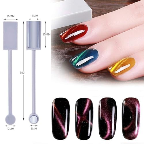 3D Magnetic Cat Eye Gel Nail Polish - Double Head Magnet Stick for Nail Art Manicure (1PC) | Professional Salon & DIY Home Nail Design Tool