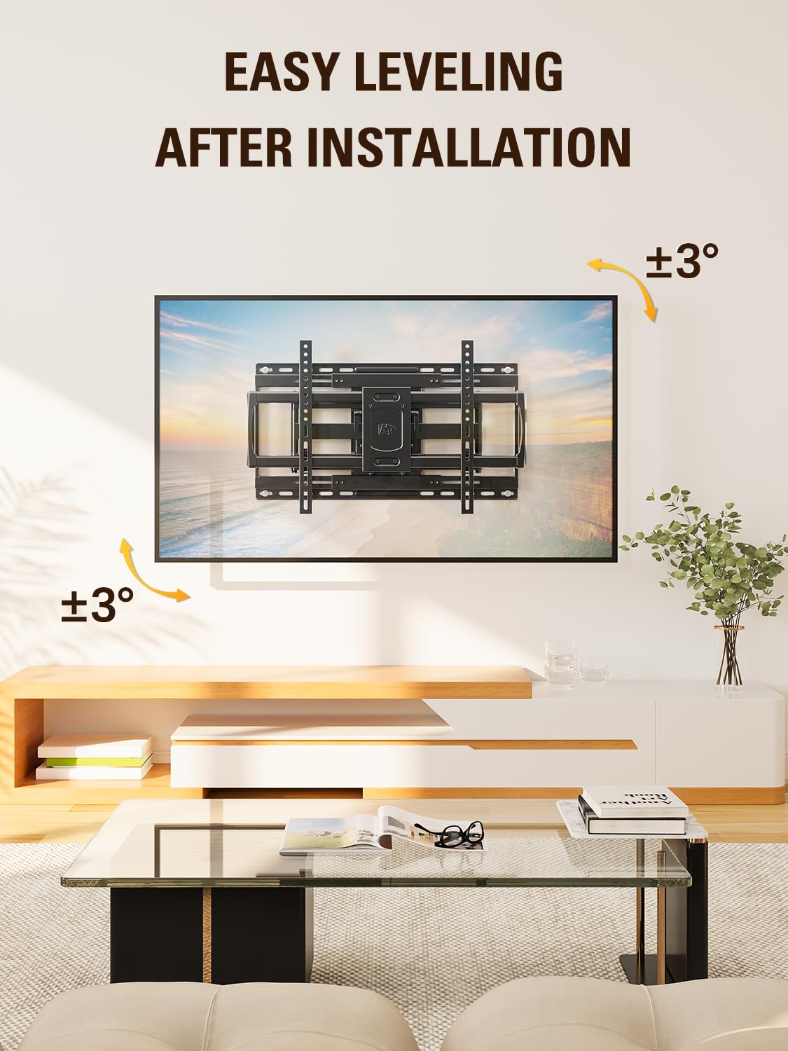 Mounting Dream Full Motion TV Wall Mount for 42-86 Inch TVs - Dual Articulating Arms, Easy Centering, Max VESA 600x400mm, Holds 132 lbs - Perfect for Living Room, Bedroom & Home Theater (Model MD2198)