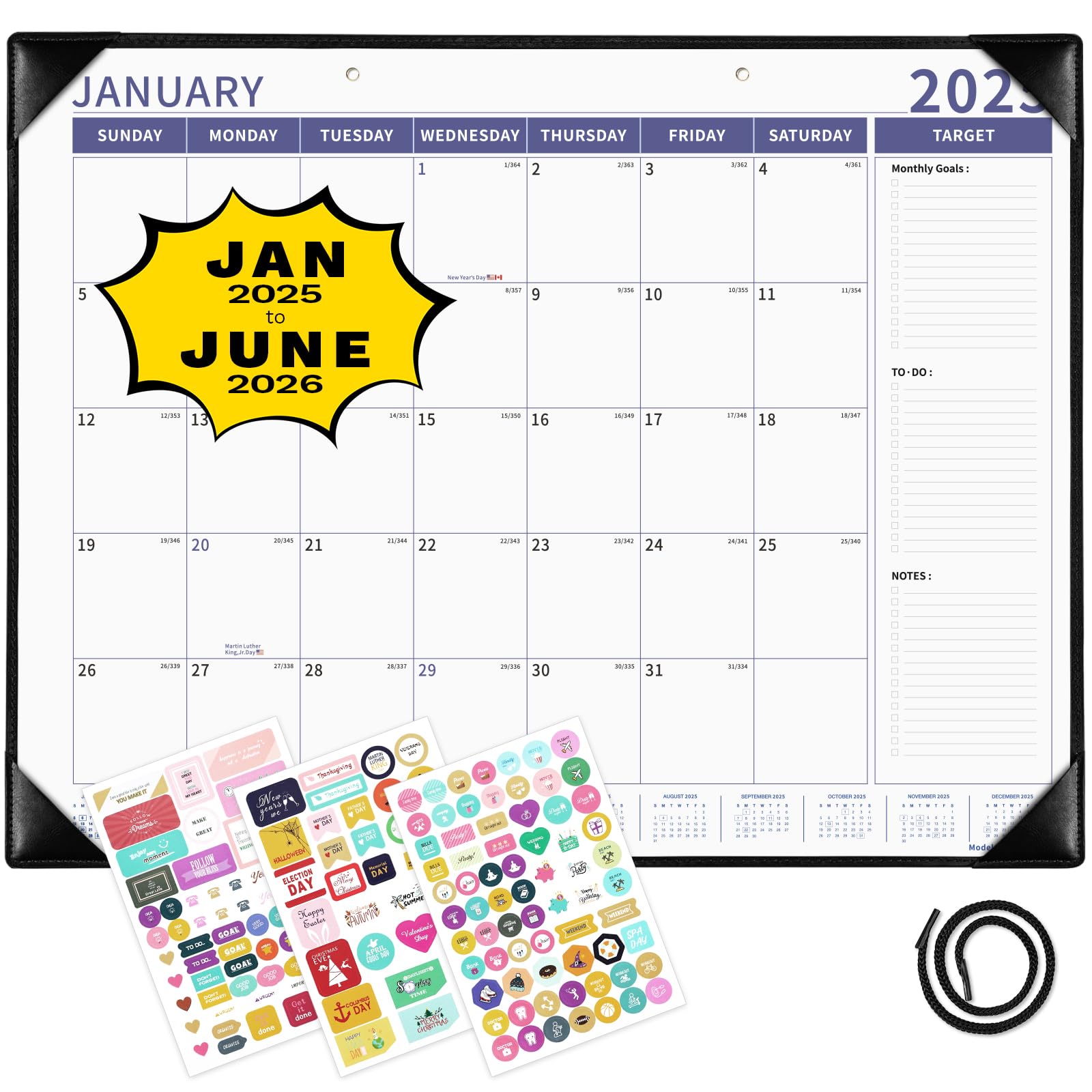 2025-2026 18-Month Large Desk Calendar Planner (Jan 2025-Jun 2026) - 22