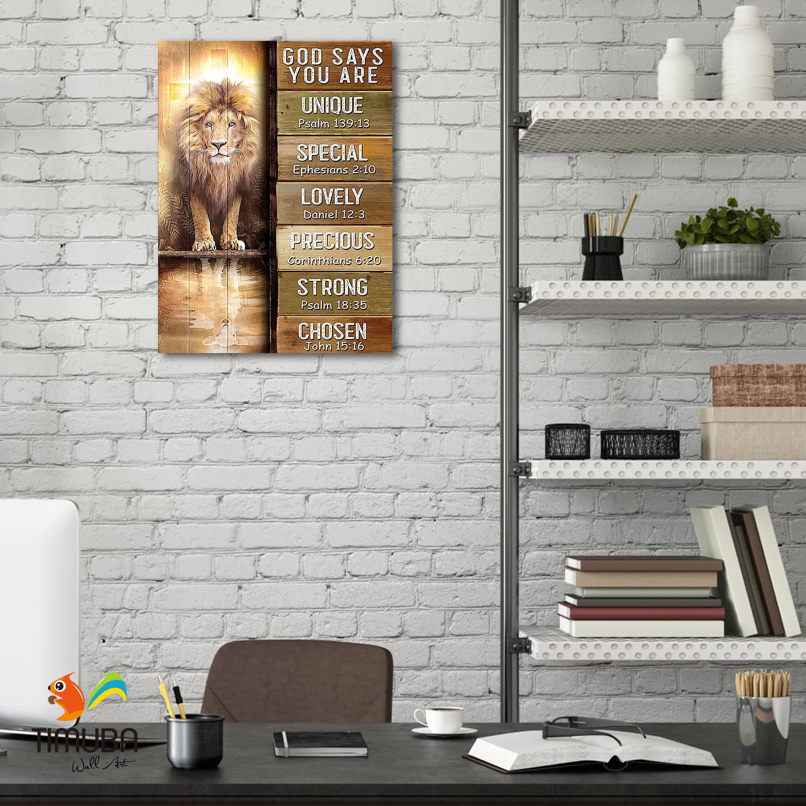 Inspirational Wall Art - Motivational Canvas for Office & Home Decor, Positive Quotes Lion Artwork, Framed Wall Decoration (28x40 Inches) - Perfect for Living Room, Bedroom, Study & Workspace