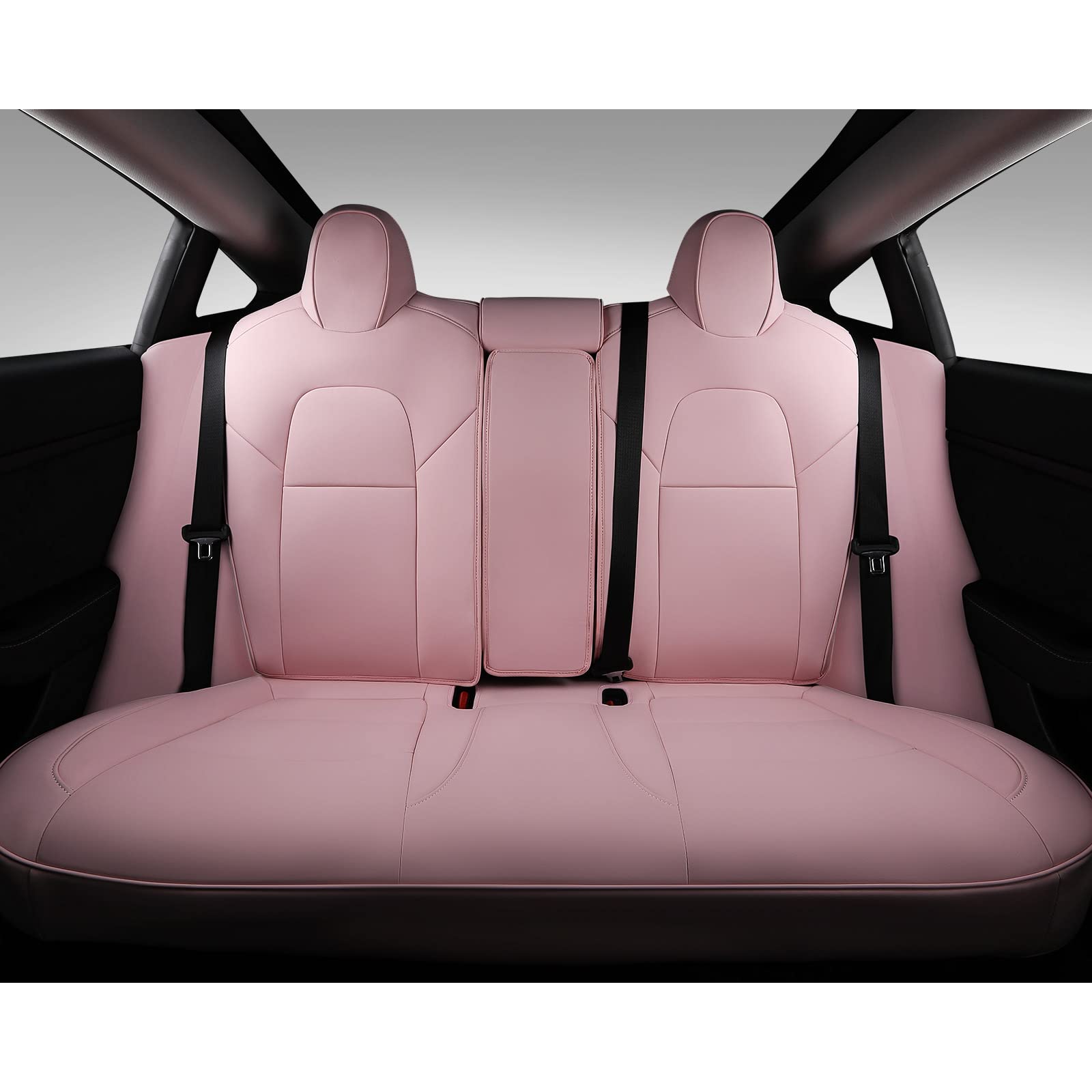 Premium PU Leather Tesla Model 3 Seat Covers (2017-2023) - 12-Piece Set in Pink - Waterproof Car Seat Protectors for Enhanced Comfort & Style - Perfect for Daily Commute, Road Trips & Family Protection