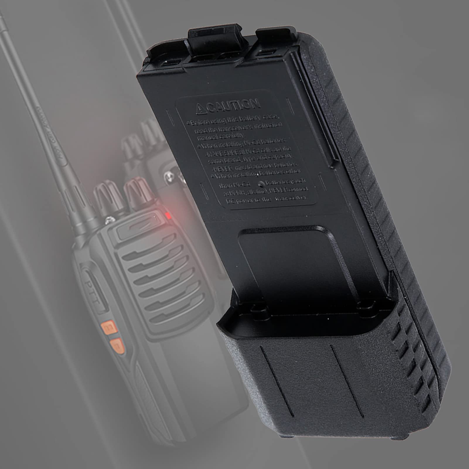 Baofeng UV5R Extended Battery Box with 6 AA Battery Tester - Compatible with UV5R, UV5RE, UV5RA Walkie Talkies - Perfect for Outdoor Adventures, Emergency Communication, and Hiking