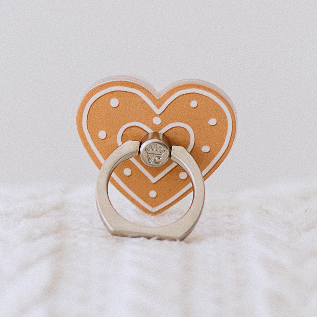 Festive Gingerbread Phone Ring Holder - Christmas Holiday Gift for Women & Girls - Perfect for iPhone, Samsung & Smartphones - Great for Selfies, Reading & Hands-Free Use