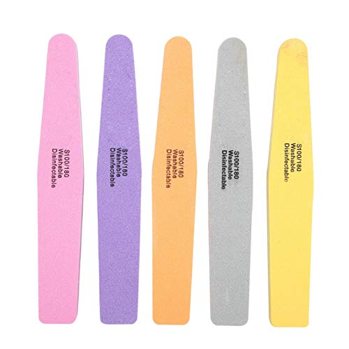 5Pcs Double-Sided Sponge Nail Files - Professional Nail Polishing & Sanding Tools for Manicure, Pedicure & Nail Art - Perfect for Home Salon, DIY Nail Care & Professional Use