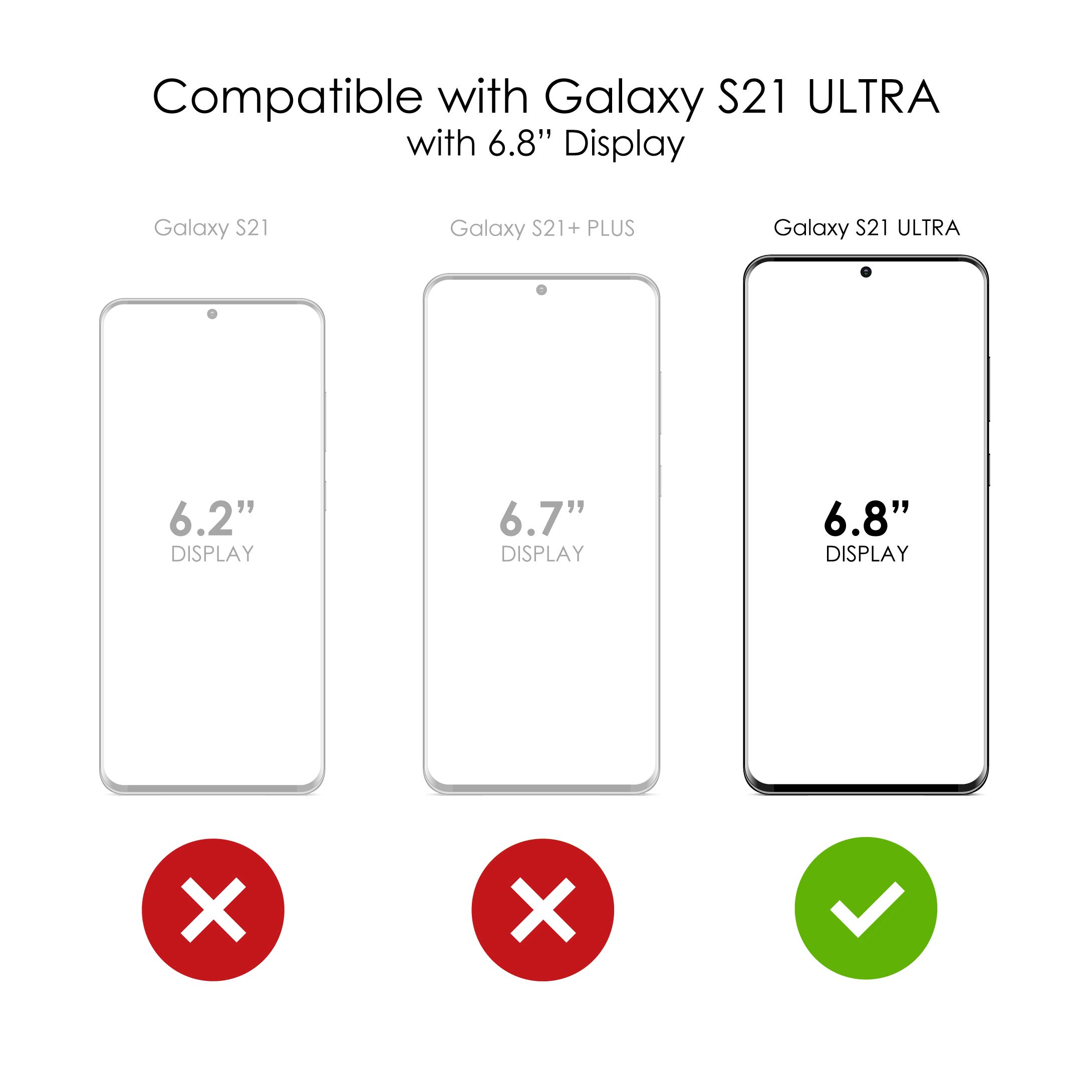 Premium Clear Shockproof Hybrid Case for Samsung Galaxy S21 Ultra (6.8 Inch) - Slim TPU Bumper with Acrylic Back & Tempered Glass Screen Protector - Durable Protection for Work, Travel & Outdoor Activities