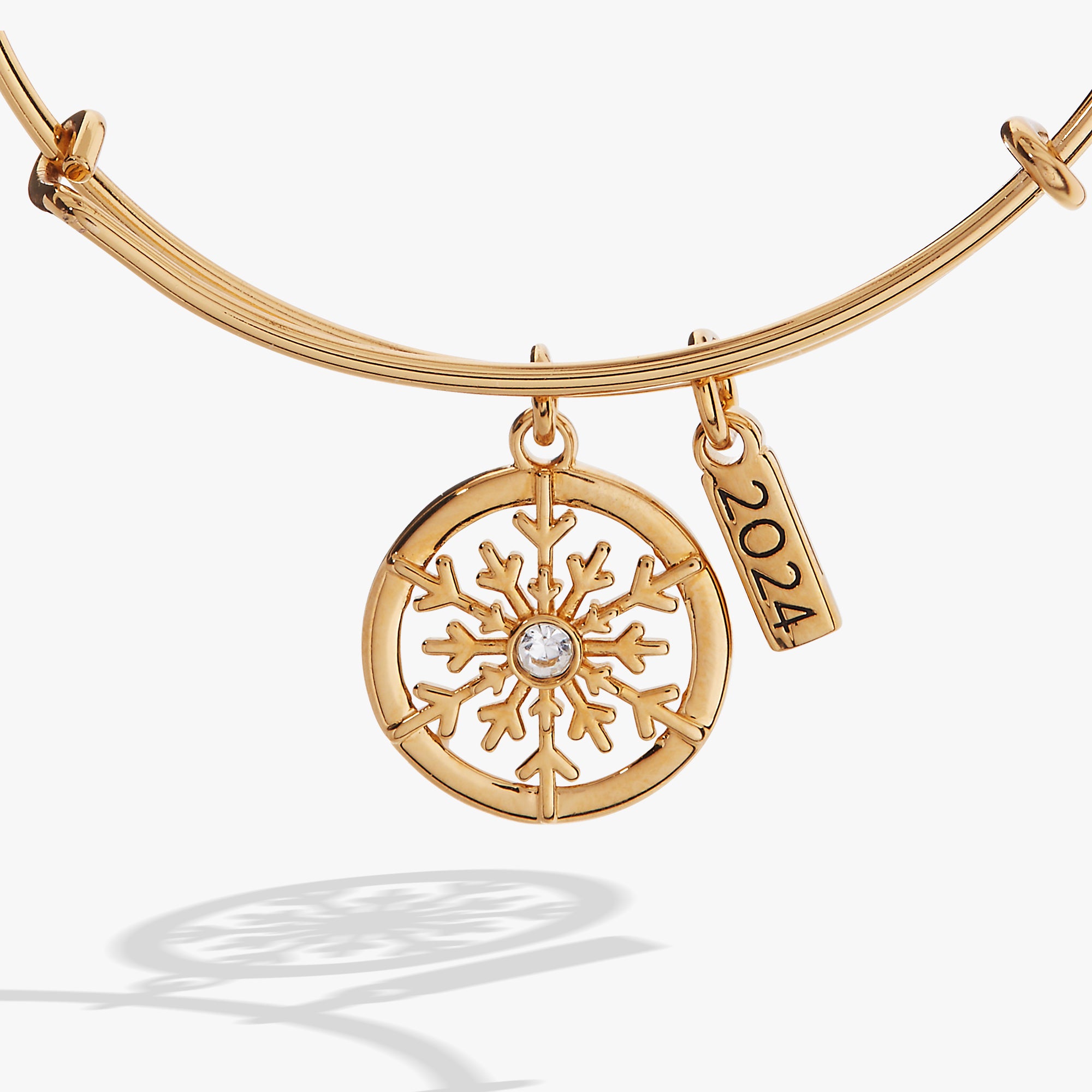 2024 Frosted Snowflake Charm Bangle Bracelet for Women - Elegant Winter Jewelry Gift for Christmas, Party & Holiday Outfits