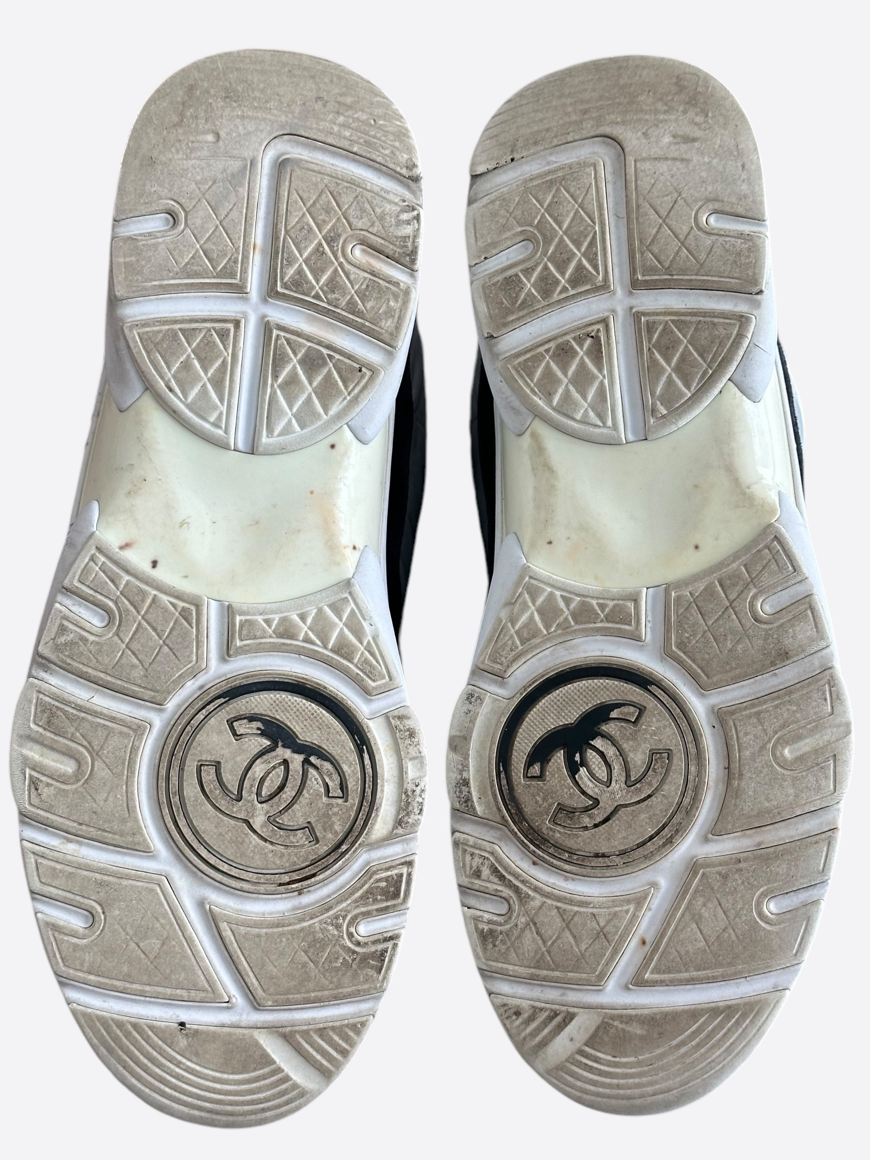 Chanel Grey & Black CC Logo Sneakers for Women - Luxury Designer Casual Shoes for Everyday Wear & Fashion Outfits