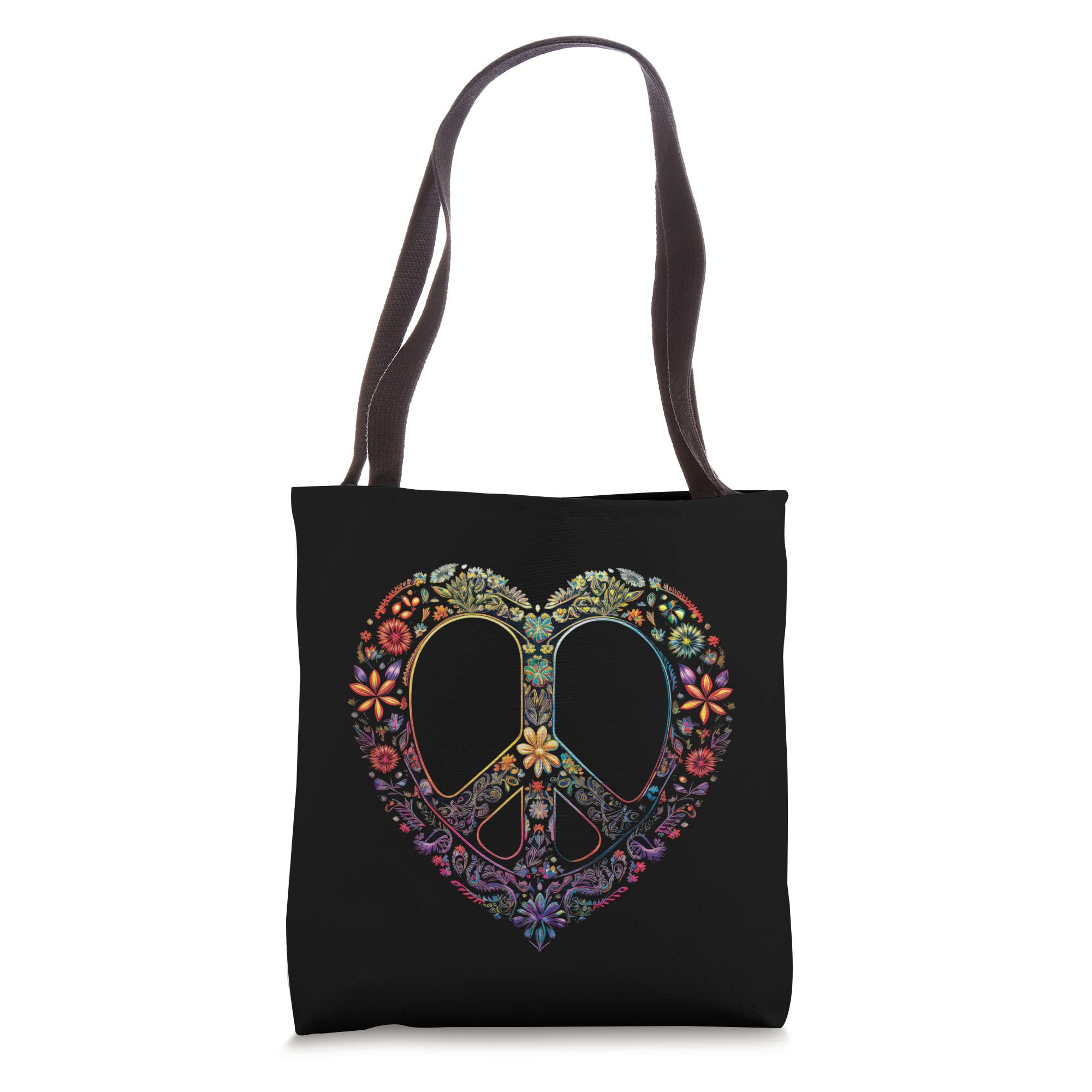Peace and Love Tote Bag - Eco-Friendly Cotton Canvas Shopping Bag for Women & Men - Perfect for Groceries, Beach, Work & Travel