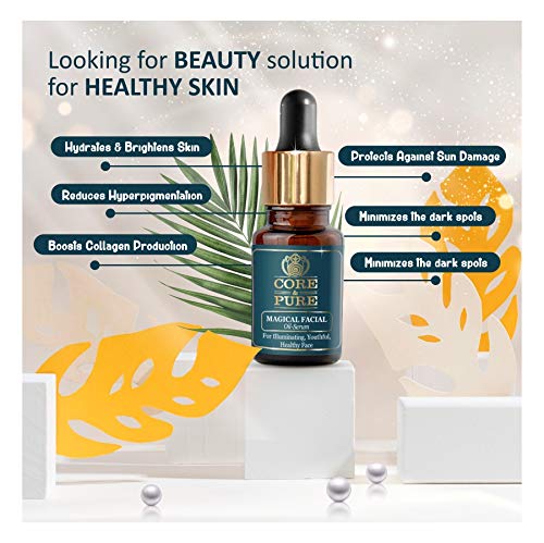 **CORE & PURE Magical Facial Oil Serum & Lavender Grade-A Essential Oil Combo Pack (12 ml Each) - Hydrating, Anti-Aging Skincare for Glowing Skin - Perfect for Night Routine & Aromatherapy**