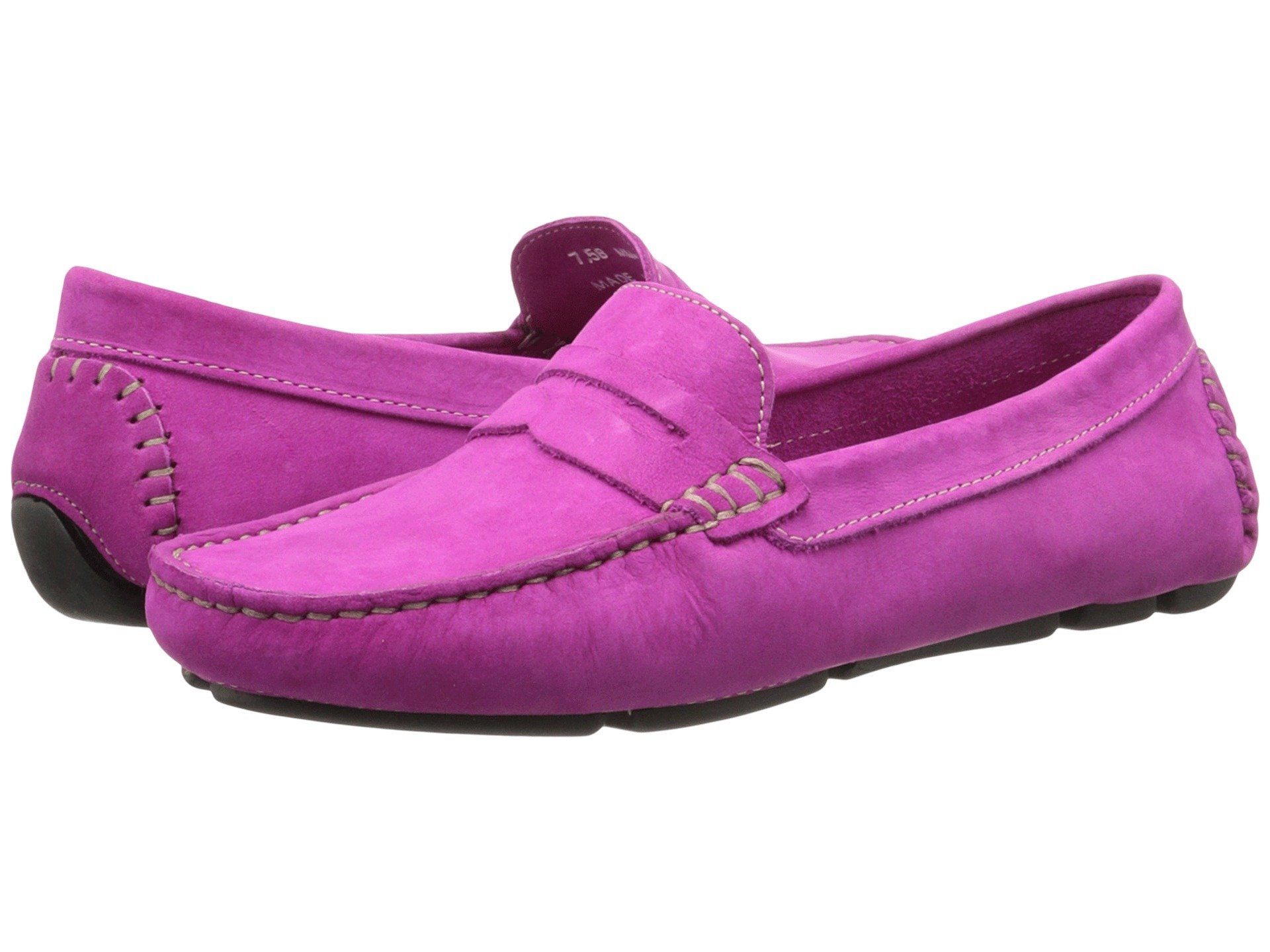 Massimo Matteo Women's Penny Keeper Loafers - Genuine Nubuck Leather Upper with Cushioned Leather Footbed - Comfortable Slip-On Shoes for Work, Office & Casual Wear