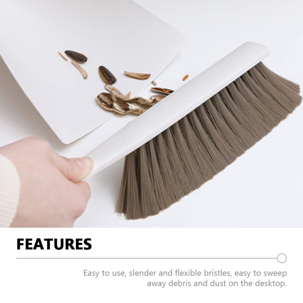 Healifty Mini Cleaning Kit - Small Broom, Keyboard Duster, Table Brush & Dustpan for Phone, Sofa, Door Handles - Portable PP White Cleaning Tools for Home, Office, Pet Hair Removal | Perfect for Desktop, Electronics, Car Interior & Tight Spaces