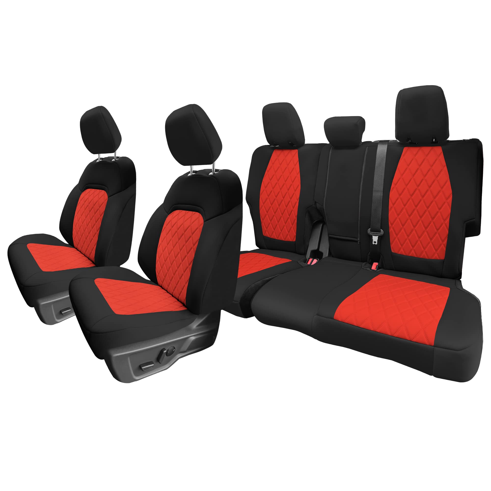Custom Fit Neoprene Seat Covers for 2021-2022 Ford Bronco SUV - Water Resistant Neosupreme Front Seat Covers Set (Red) | Perfect for Off-Roading, Camping & Daily Commute