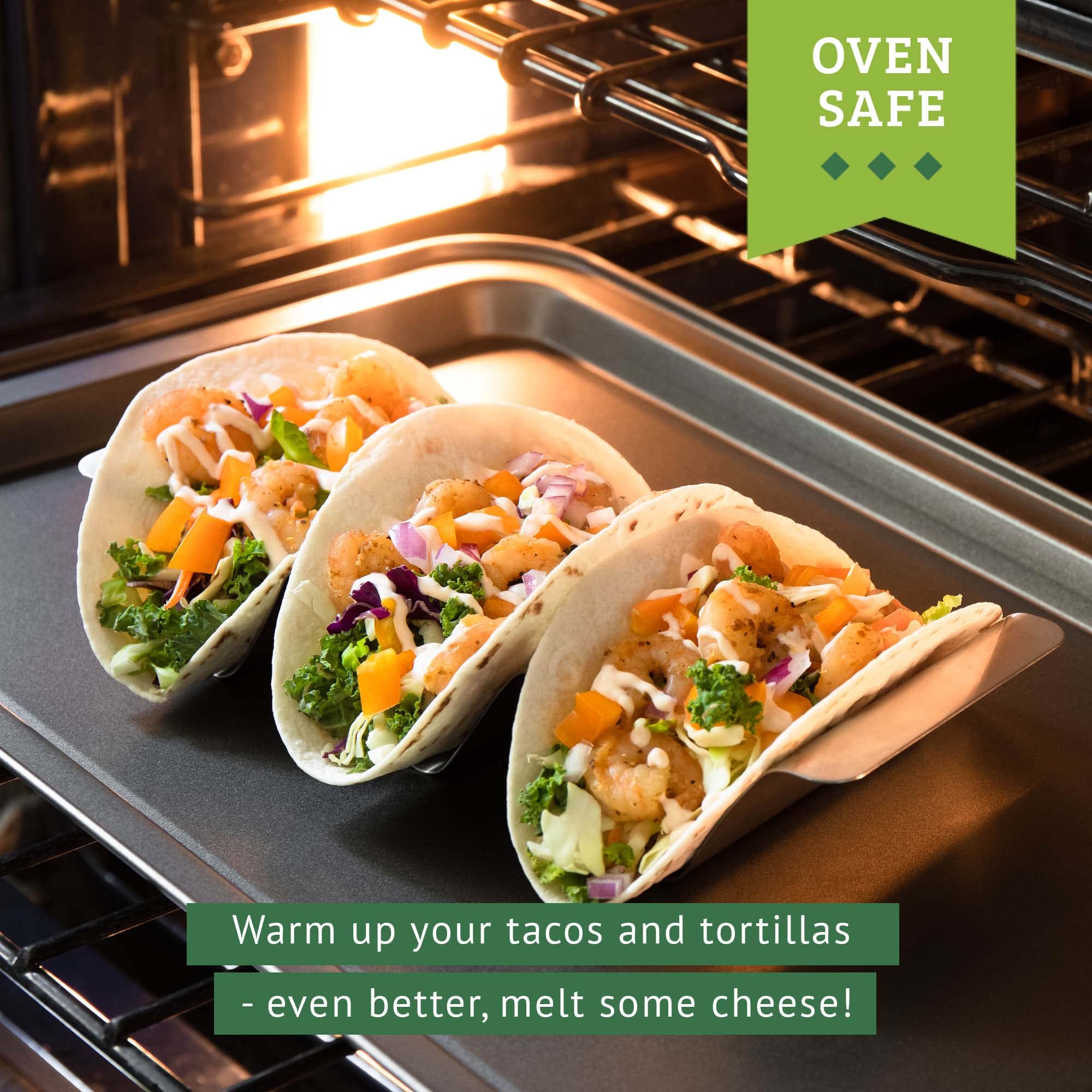 Premium Stainless Steel Taco Holder Set of 6 - Dishwasher & Grill Safe Taco Stands with Handles, BPA-Free Metal Taco Shell Rack - Perfect for Taco Night, BBQs, Parties & Mexican Food Serving