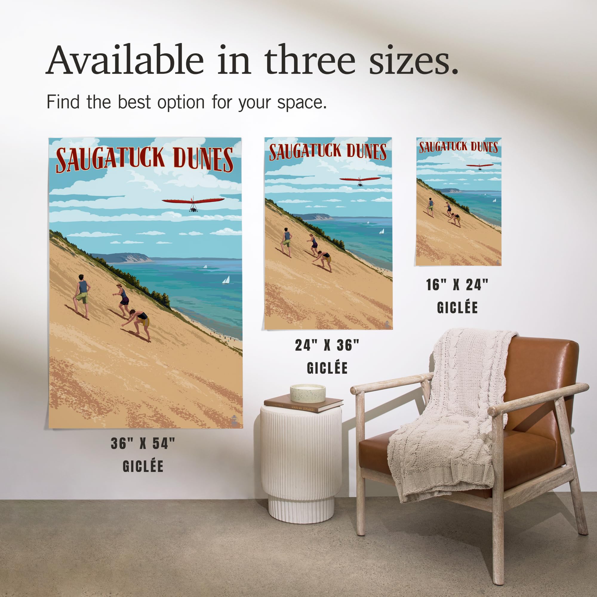 Lantern Press 16x24 Inch Giclee Art Print - Michigan Saugatuck Dunes Landscape Wall Decor | Perfect for Living Room, Bedroom & Office Wall Art