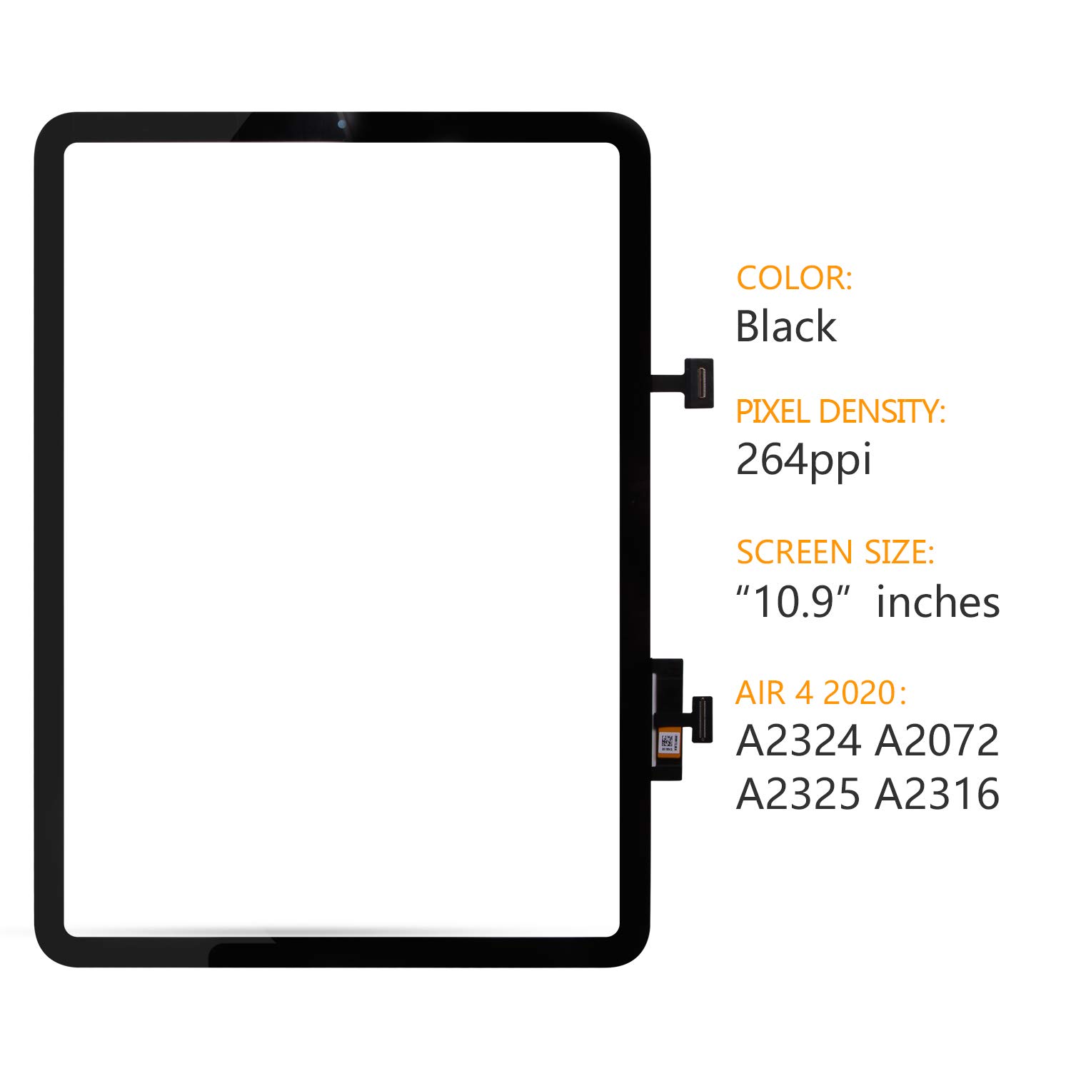 iPad Air 4th Generation Screen Replacement Kit - Compatible with iPad Air 4 Models A2316/A2324/A2072/A2325 - Touchscreen Digitizer Sensor Glass Panel with Tempered Glass & Repair Tools (LCD Not Included) - Perfect for DIY Repairs, Home Fixes, and Professional Screen Replacements