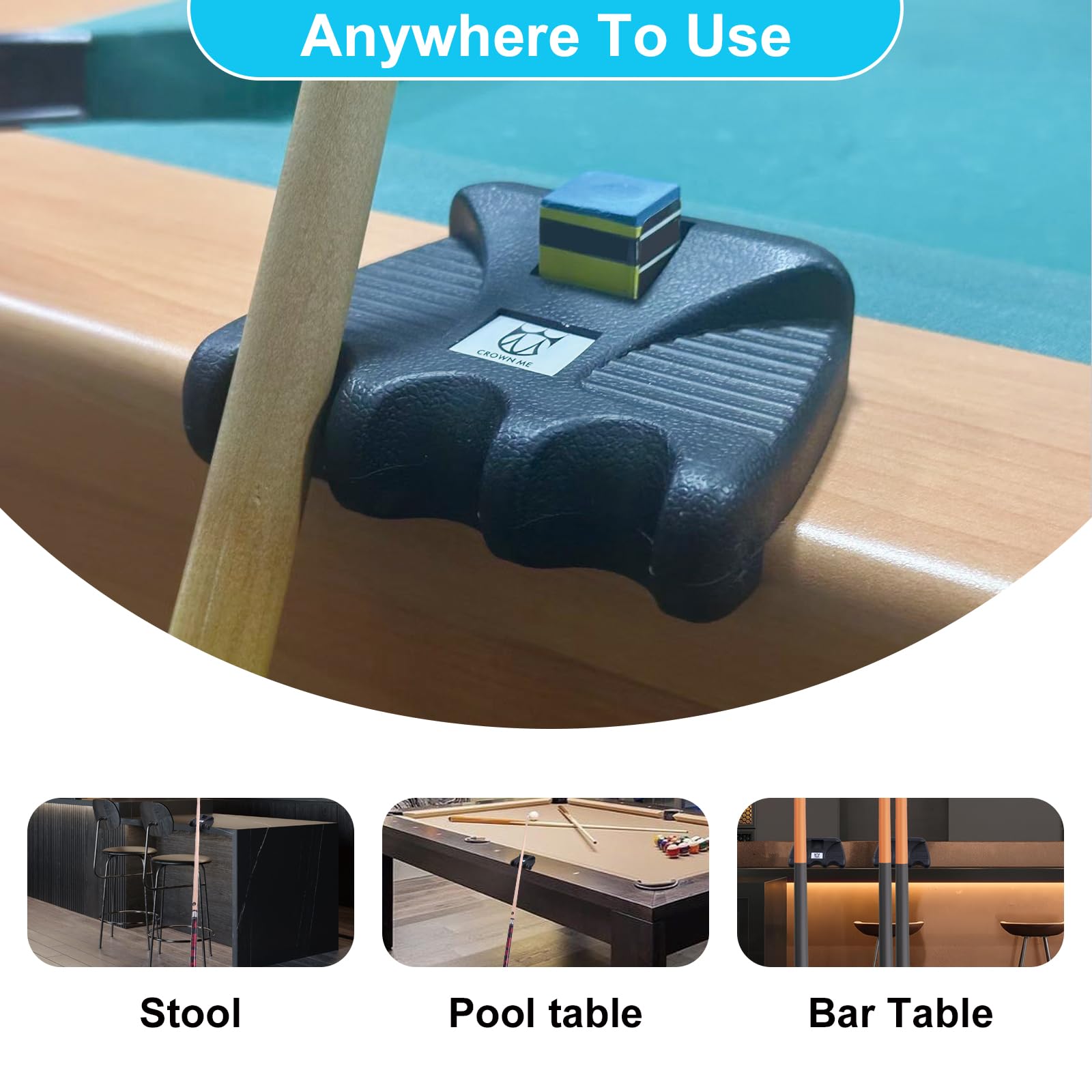 Weighted Pool Cue Stick Holder - 2PCS Heavy Duty Billiard Cue & Chalk Holder for Professional Pool Players | Perfect for Home Game Rooms, Bars, and Pool Halls