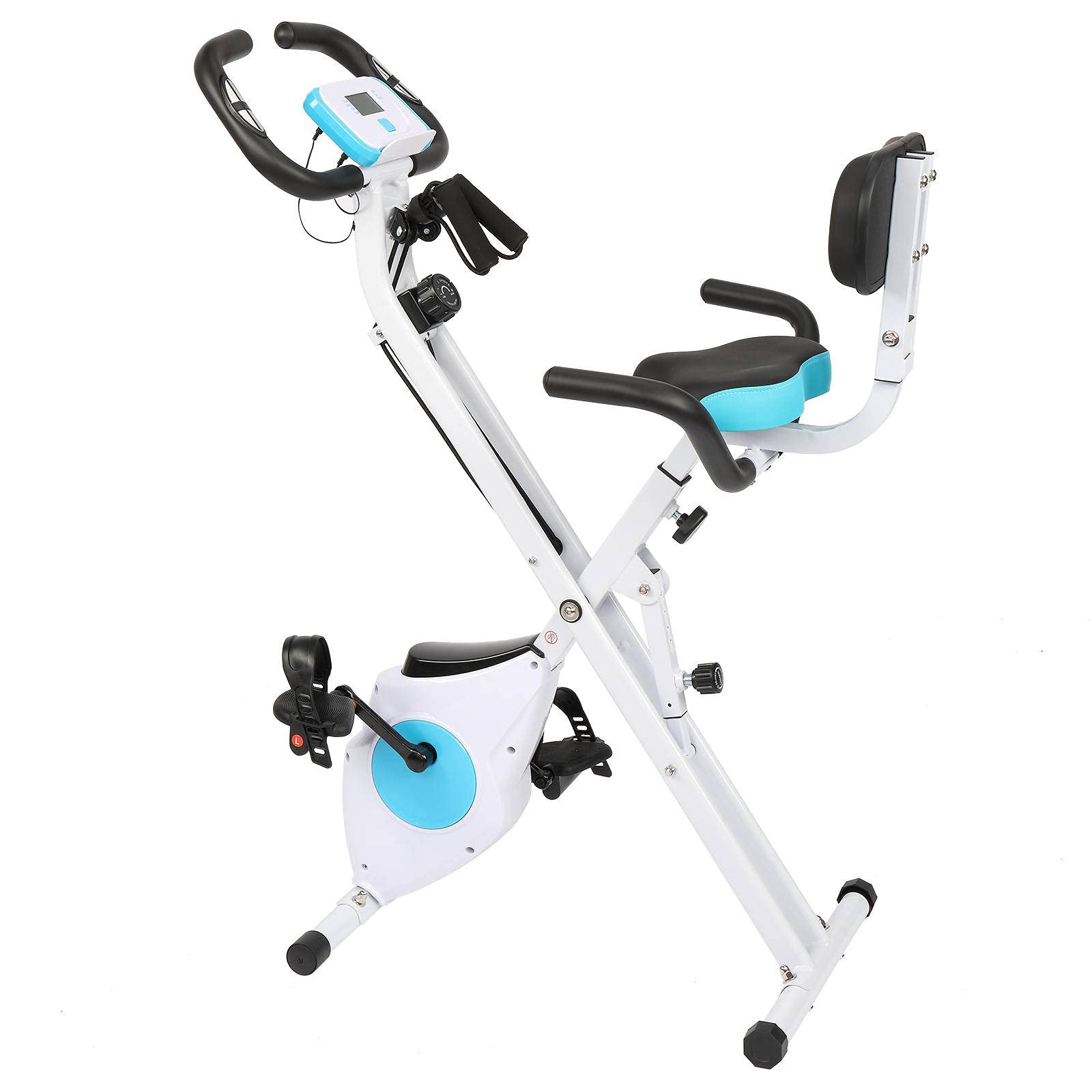 NA Home Folding Exercise Bike for Home Gym - Adjustable Magnetic Resistance Indoor Cycling Bike with LCD Monitor, Heart Rate Sensor & Tablet Holder - Perfect for Cardio Workout, Weight Loss & Small Spaces