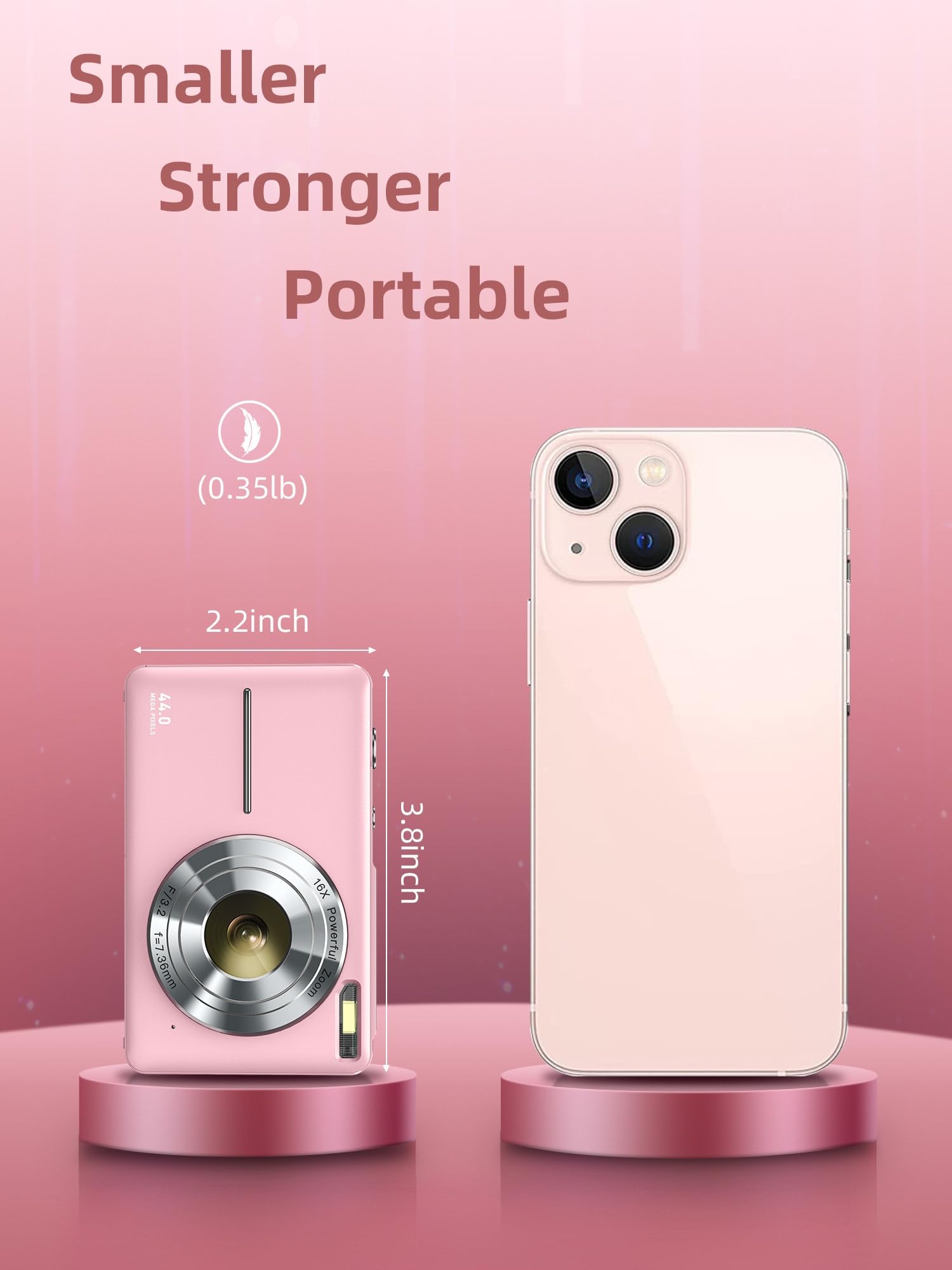 FHD 1080P Digital Camera with 16X Zoom & Anti-Shake | Compact Point and Shoot Camera for Kids, Teens & Beginners | Perfect for Travel, Birthday Gifts & School Activities