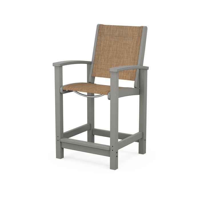 POLYWOOD Coastal Counter Chair - Durable Outdoor Bar Stool for Patio, Deck & Poolside - Weather-Resistant & Low Maintenance